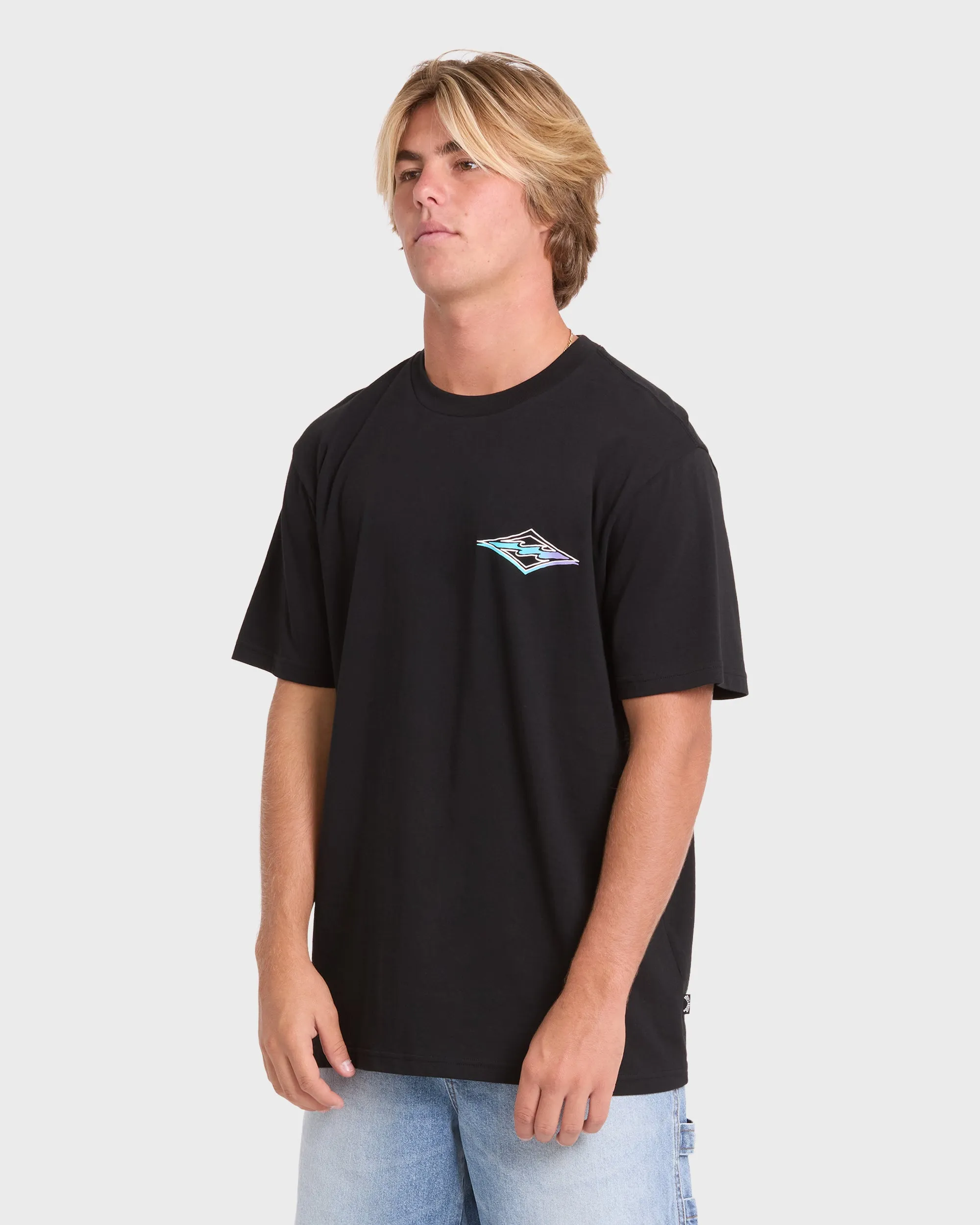 Crayon Wave Premium Short Sleeve Knit T-Shirt - Black sold by Billabong product image thumbnail 4