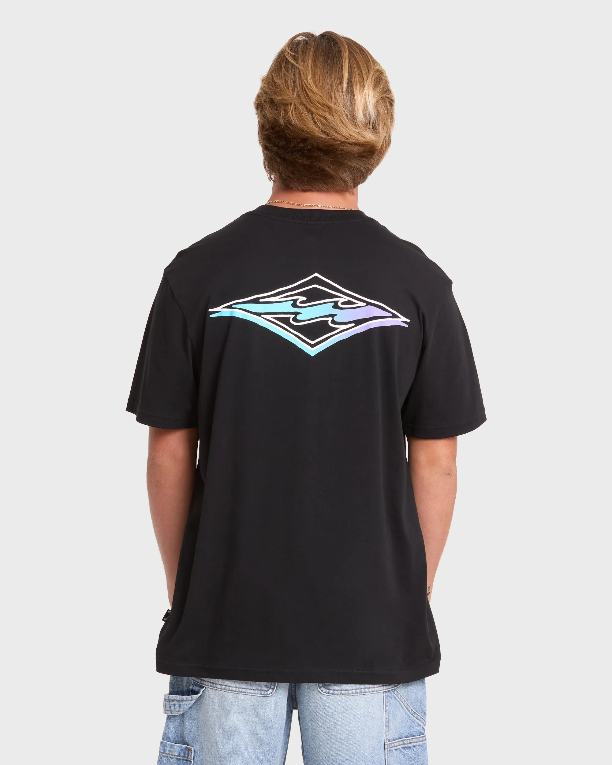 Crayon Wave Premium Short Sleeve Knit T-Shirt - Black sold by Billabong