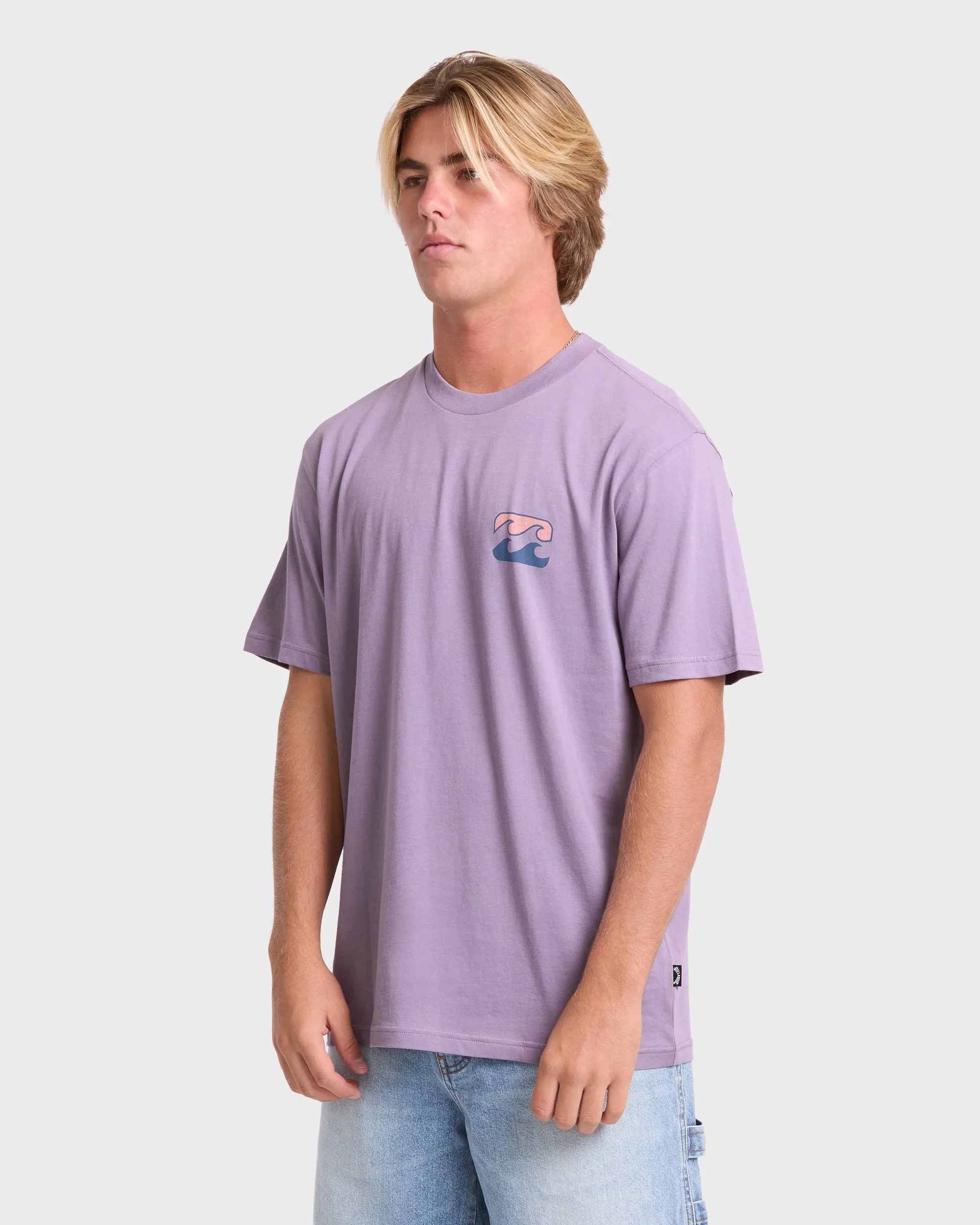 Crayon Wave Premium Short Sleeve Knit T-Shirt - Purple Ash sold by Billabong product image thumbnail 4