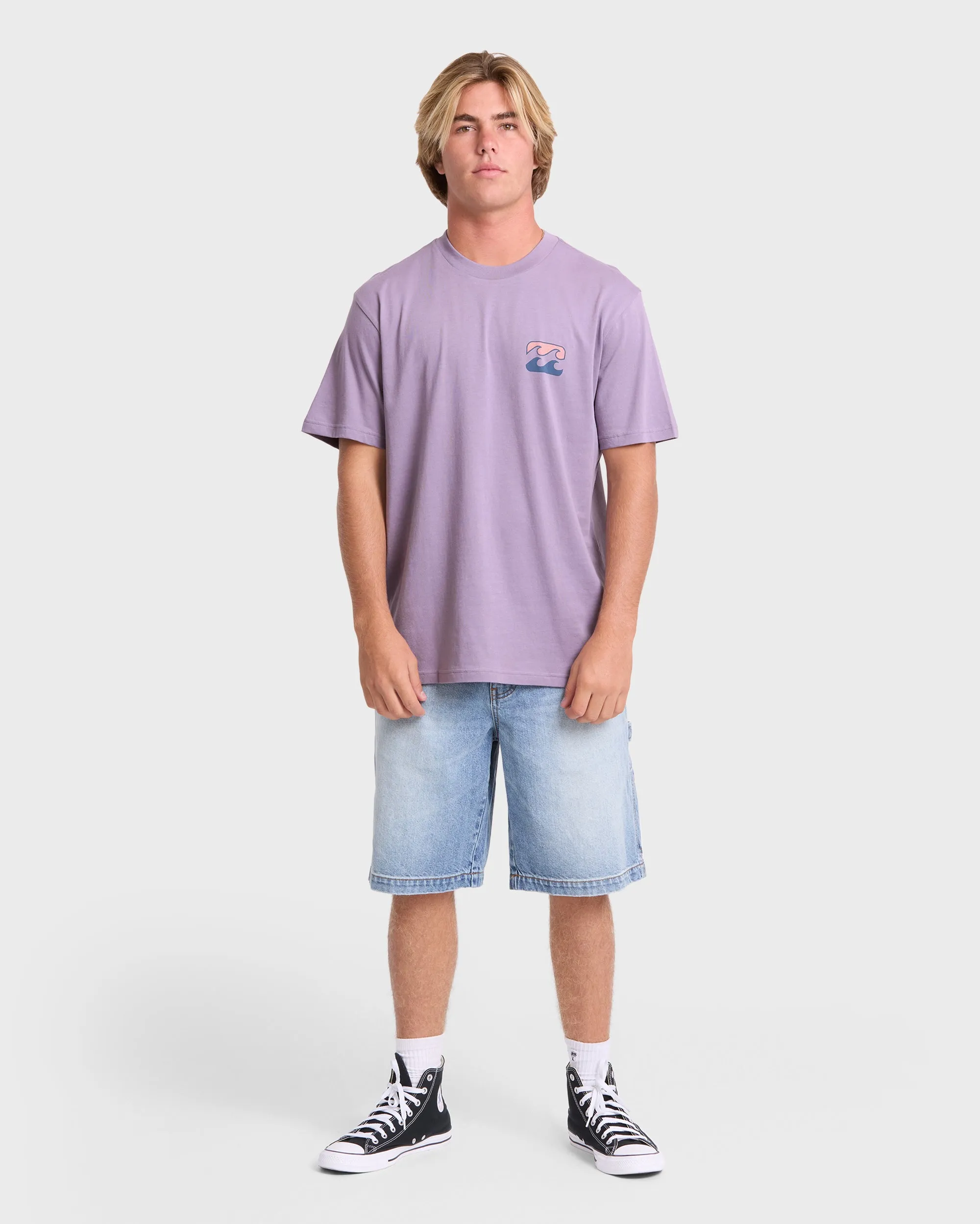 Crayon Wave Premium Short Sleeve Knit T-Shirt - Purple Ash sold by Billabong product image thumbnail 3