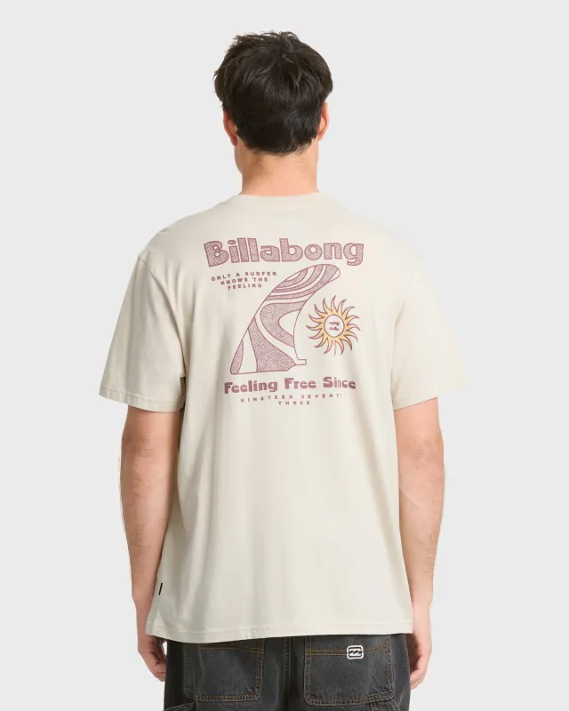 Single Fin Premium Short Sleeve Knit T-Shirt - Oatmeal made by Billabong