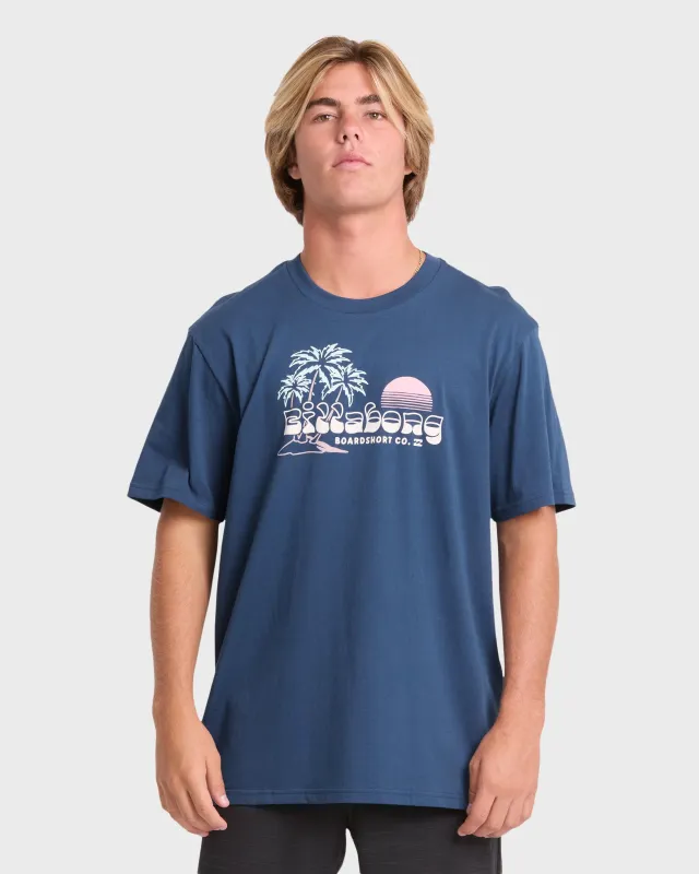 Check Out Premium Short Sleeve Knit T-Shirt - Dark Denim made by Billabong