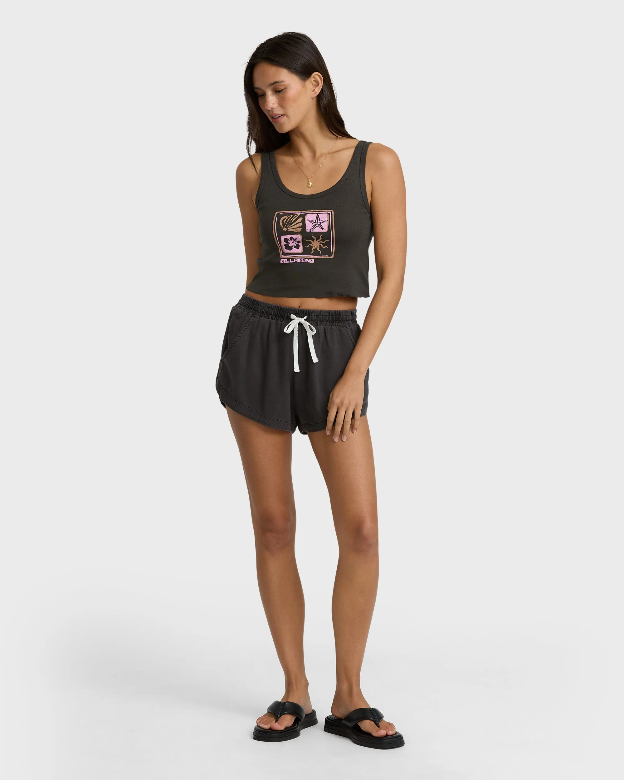 Day Tripping Goddess Tank Top - Off Black sold by Billabong product image thumbnail 4