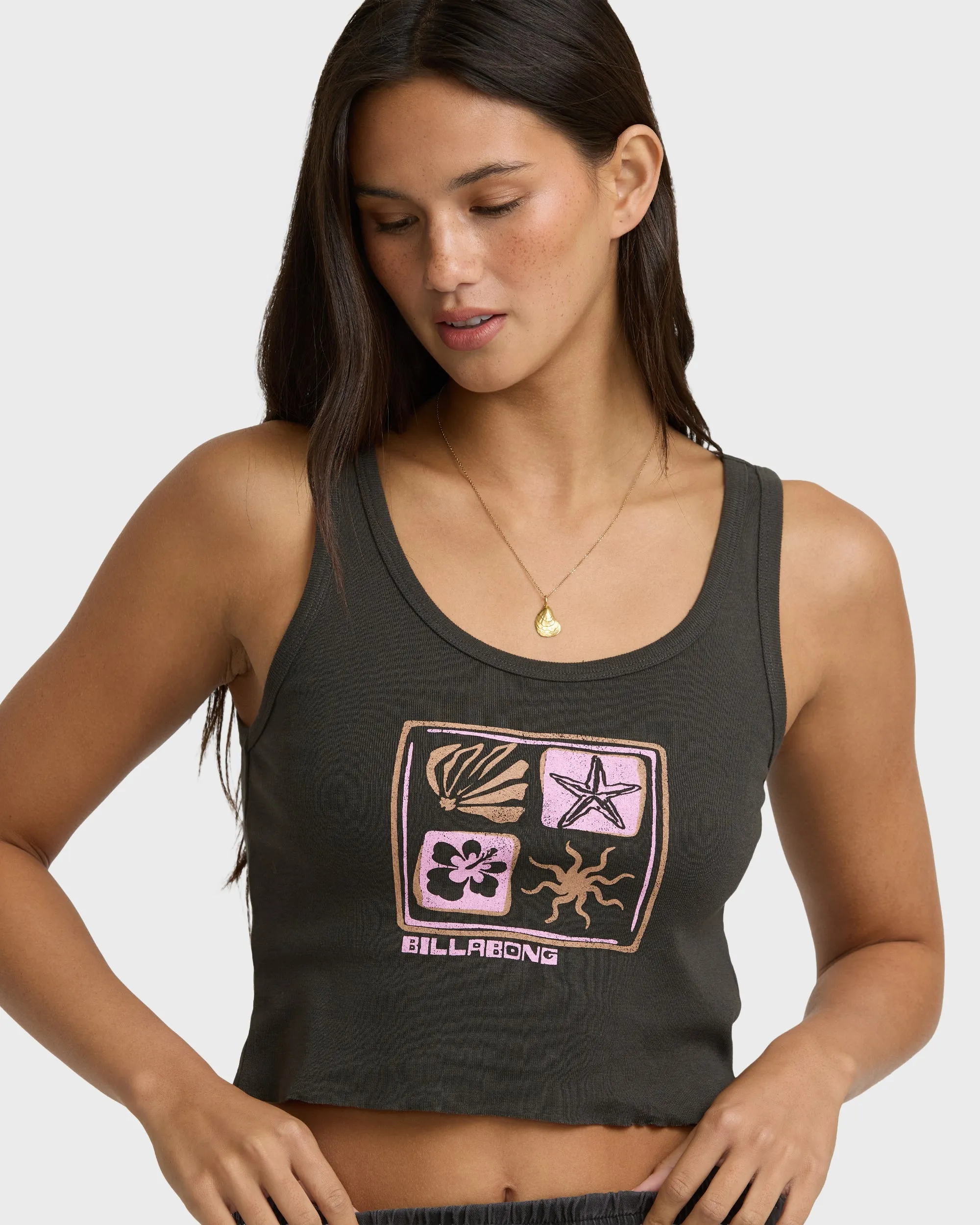 Day Tripping Goddess Tank Top - Off Black sold by Billabong product image thumbnail 5