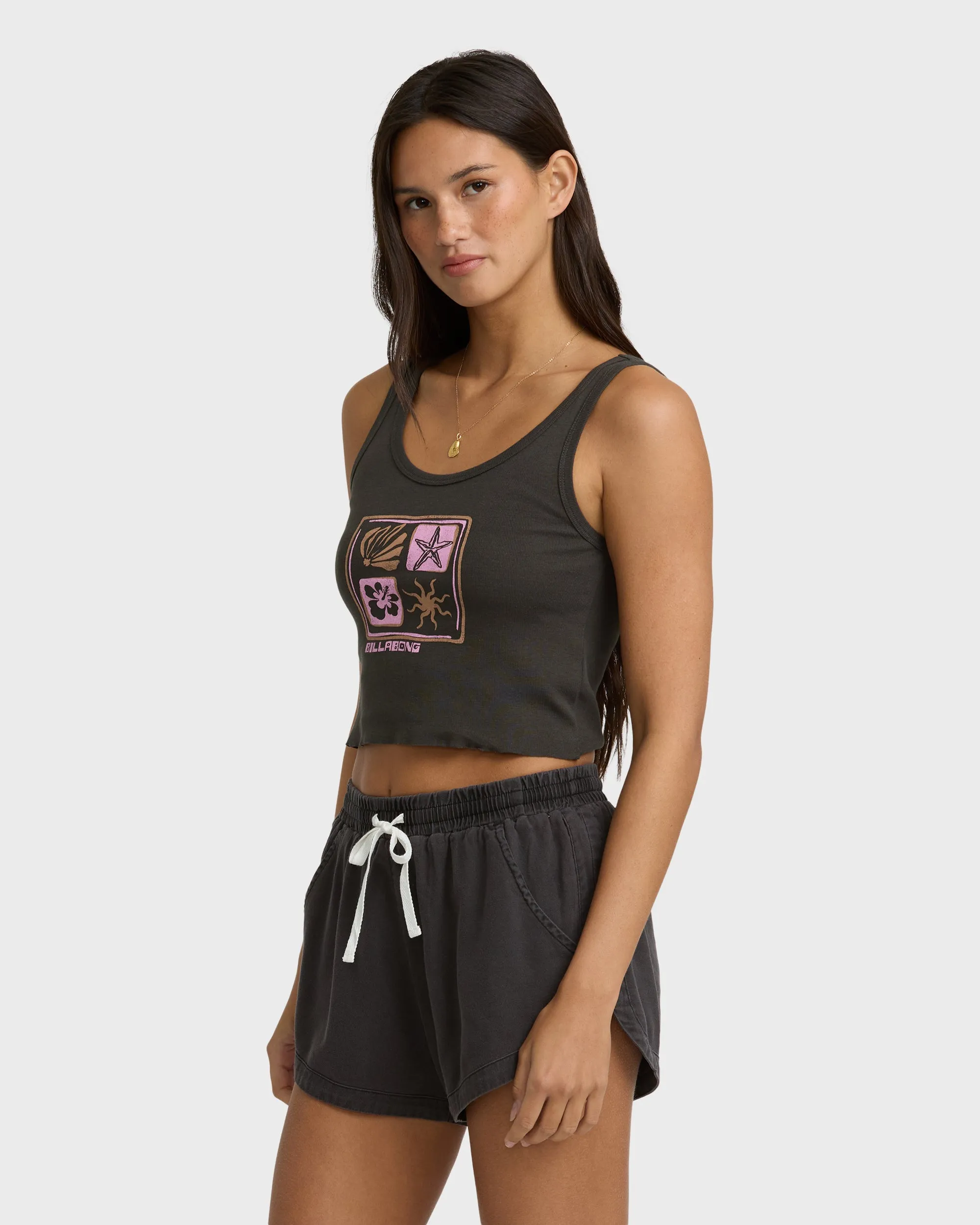 Day Tripping Goddess Tank Top - Off Black sold by Billabong product image thumbnail 3