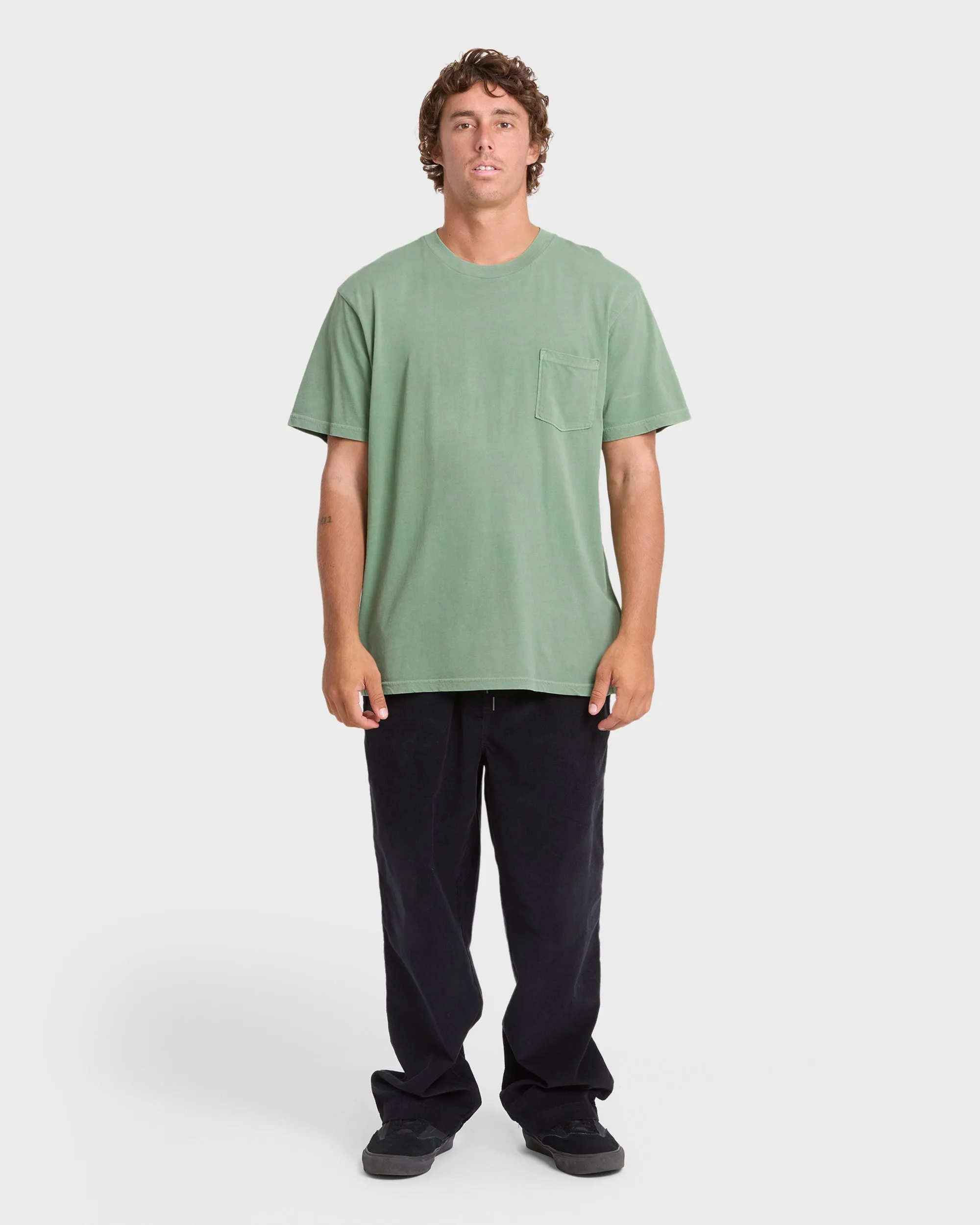 Essential Wave Washed Premium Short Sleeve Pocket Tee - Hedge Green sold by Billabong product image thumbnail 3