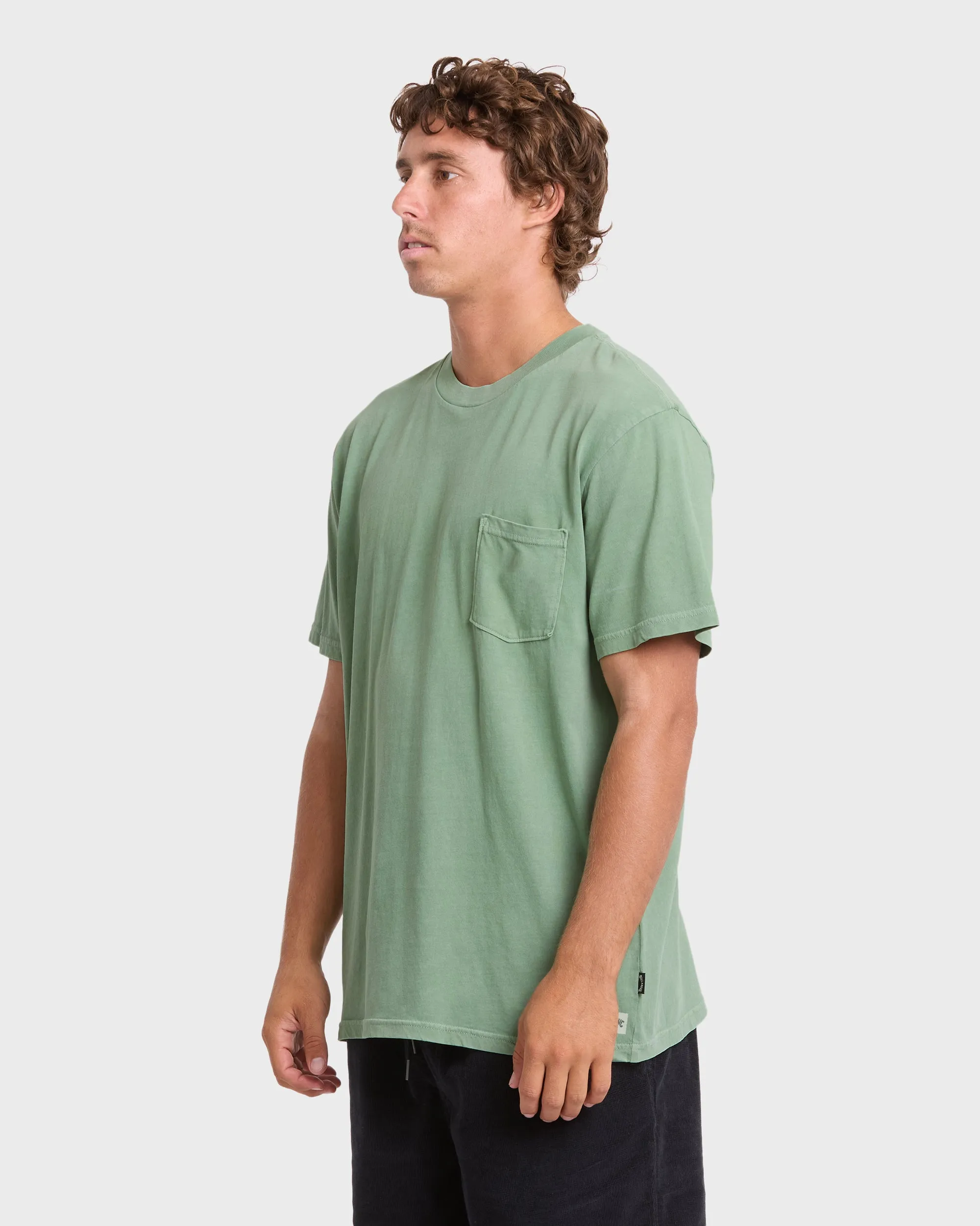 Essential Wave Washed Premium Short Sleeve Pocket Tee - Hedge Green sold by Billabong product image thumbnail 4