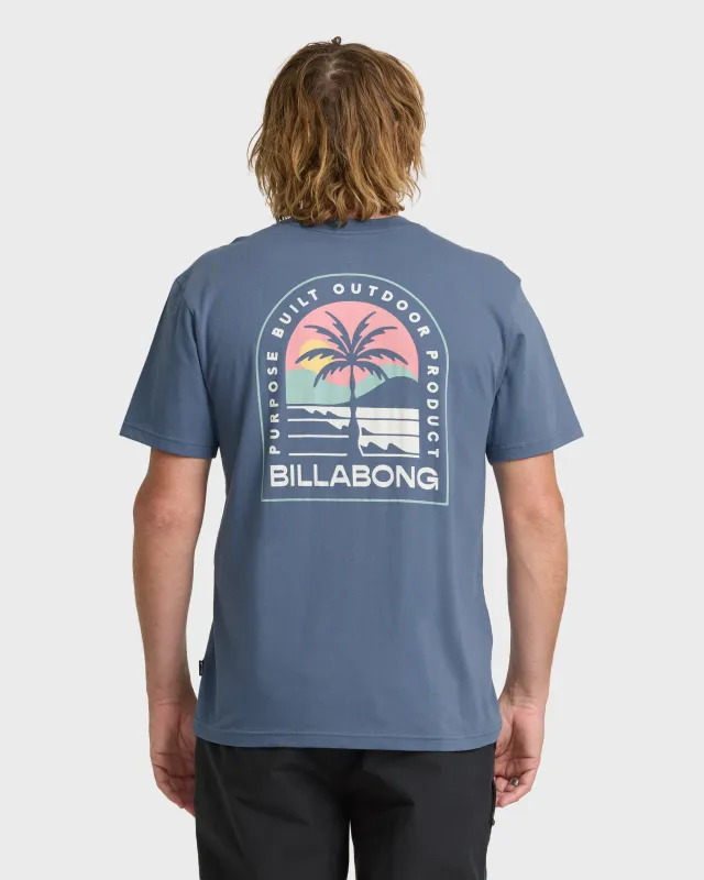 Adventure Division Sun Down Premium Short Sleeve Knit T-Shirt - China Blue made by Billabong