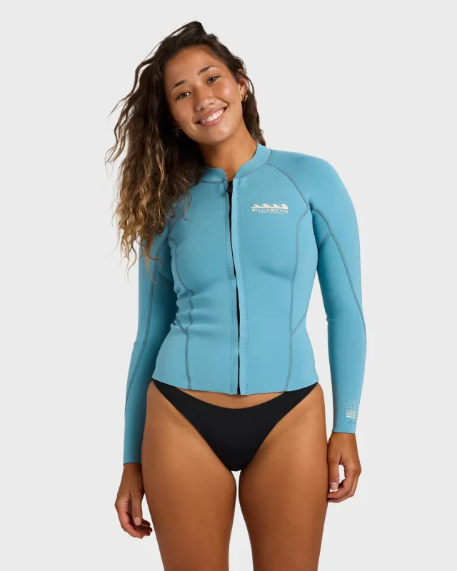 Peeky 1mm Long Sleeve Wetsuit Jacket - Surf Blue made by Billabong