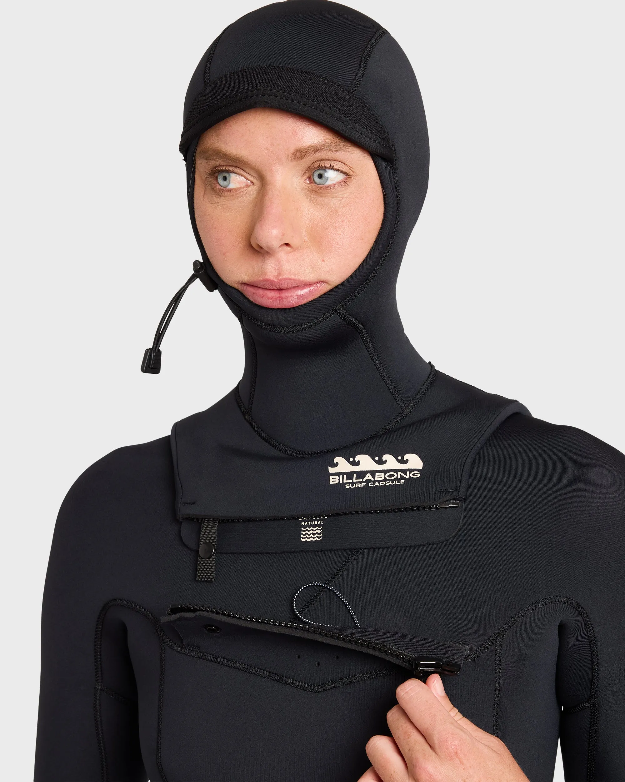 5/4mm Salty Dayz Chest Zip Hooded Full Wetsuit - Black sold by Billabong product image thumbnail 3