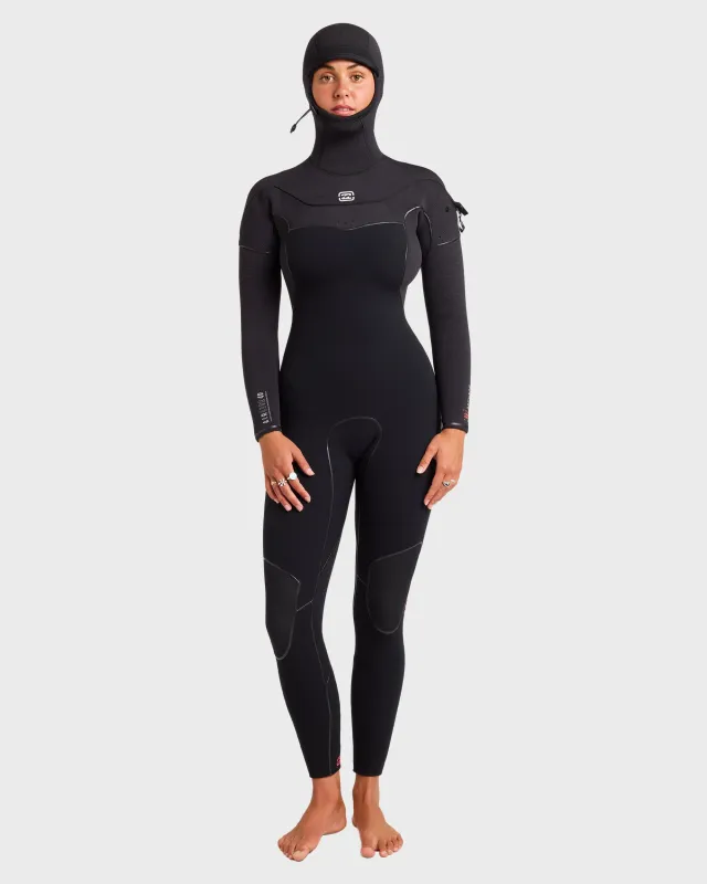 4/3mm Furnace Ultra GBS Hooded Chest Zip Full Wetsuit - Black made by Billabong