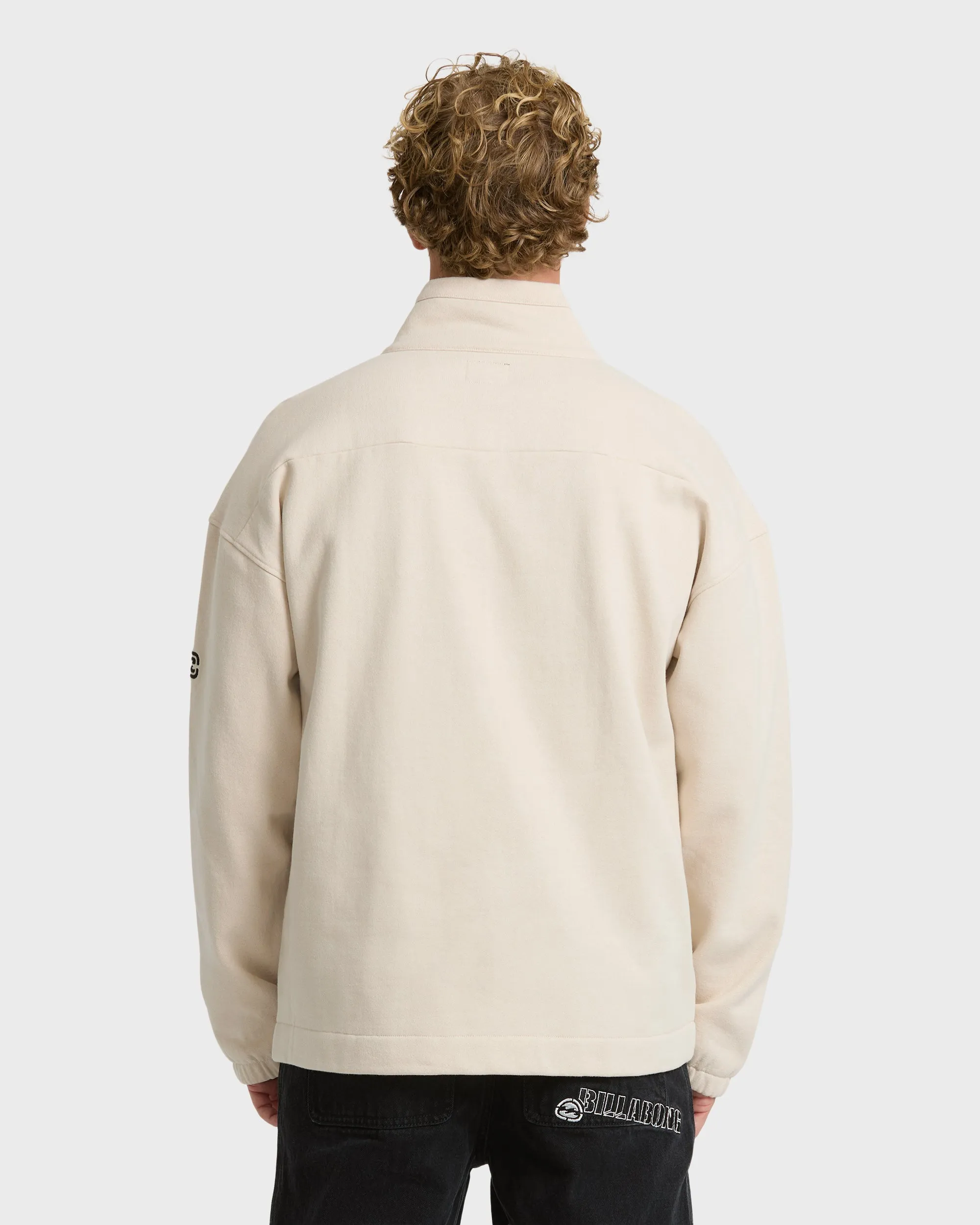 Bad Dog Progress Mock Neck Quarter-Zip Sweatshirt - Oatmeal sold by Billabong product image thumbnail 2