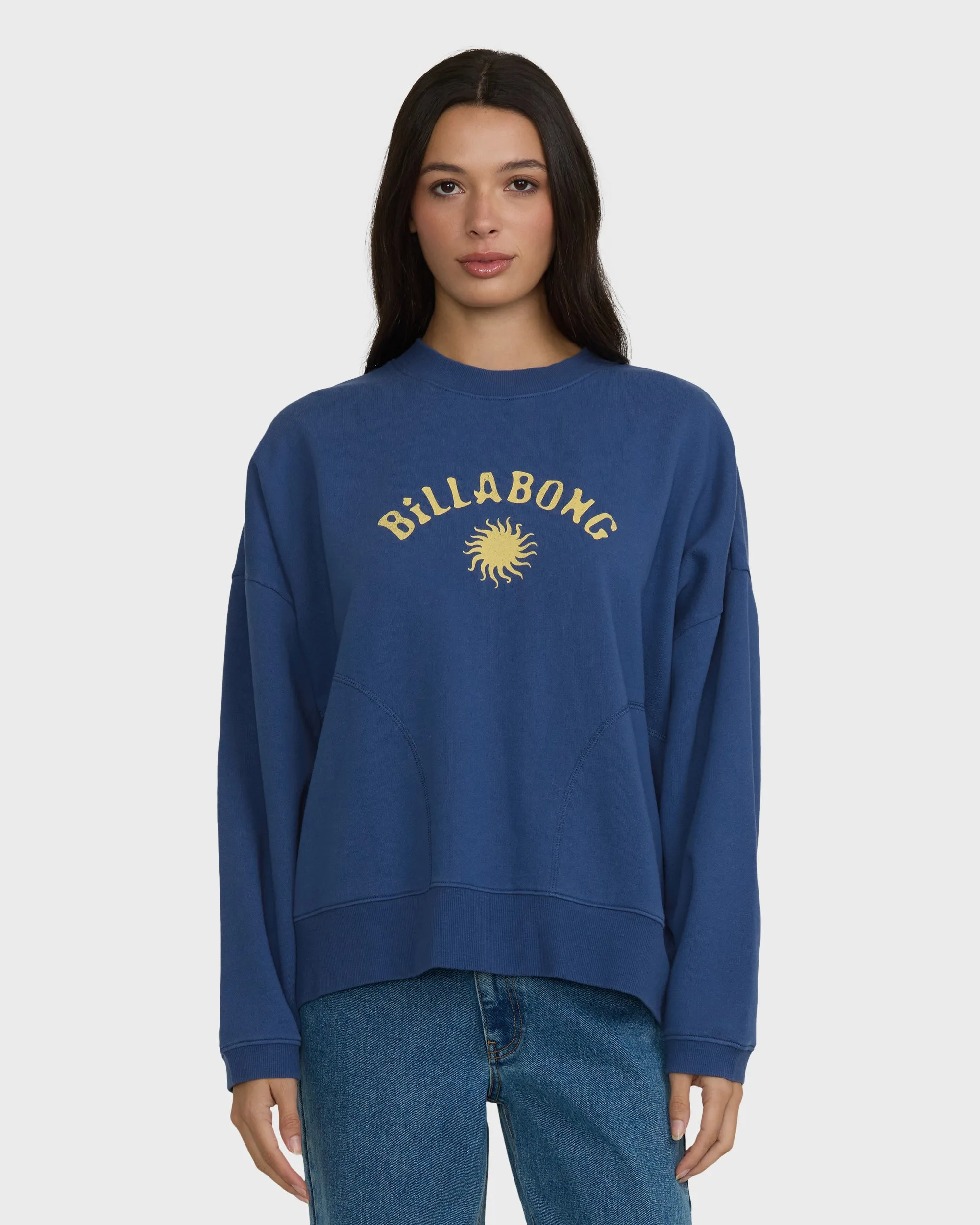 Surf Camp Heritage Palm Crewneck Sweatshirt - True Navy sold by Billabong