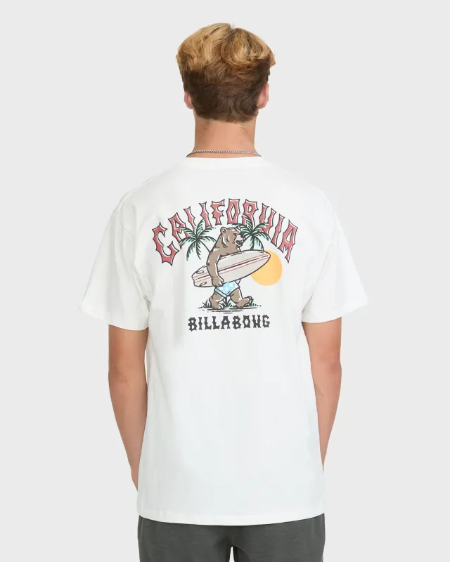 Mascot California Basic Short Sleeve Cotton T-Shirt - Off White made by Billabong
