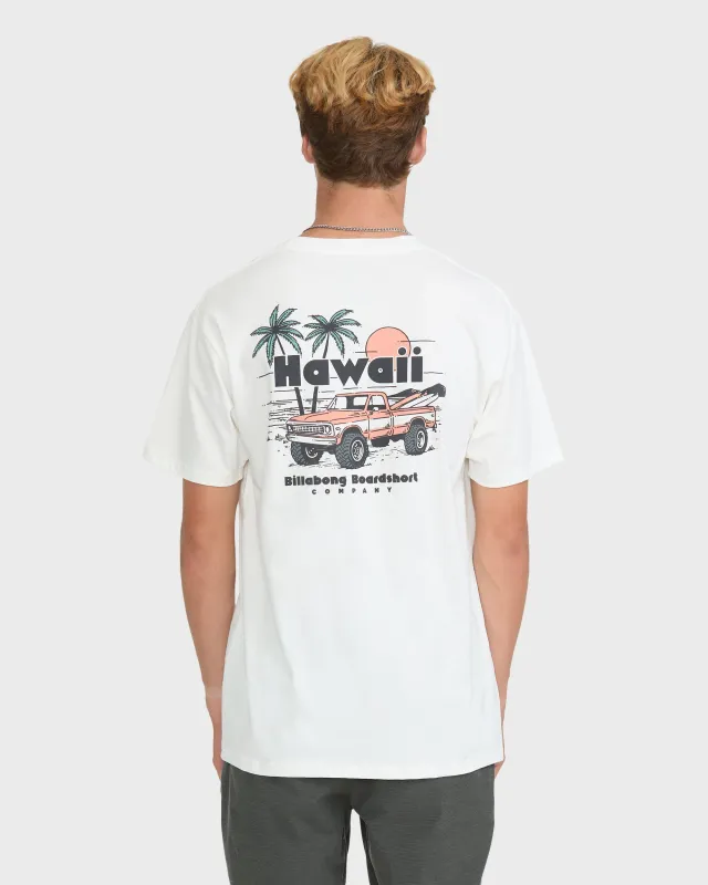 Tools Down Hawaii Basic Short Sleeve Knit T-Shirt - Off White made by Billabong