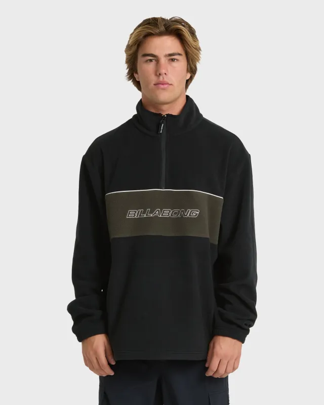 Blueprint Mock Neck Quarter-Zip Fleece - Black made by Billabong