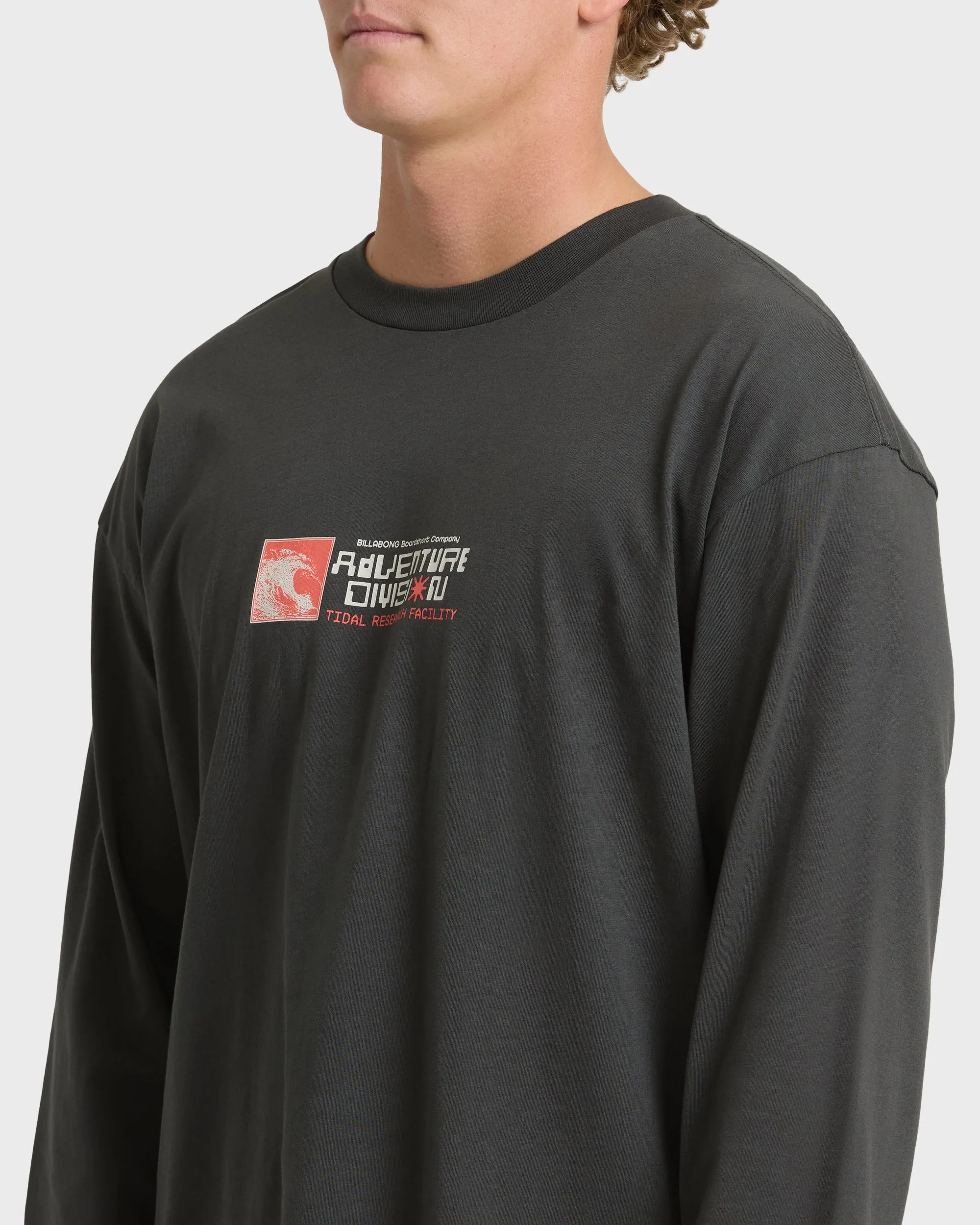 Tidal Research Adventure Division Long Sleeve Cotton T-Shirt - Raven sold by Billabong product image thumbnail 5