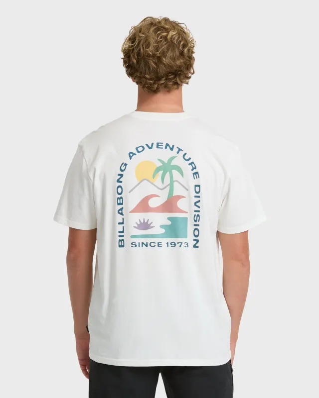 Sundown Adventure Division Premium Short Sleeve Cotton T-Shirt - Off White made by Billabong