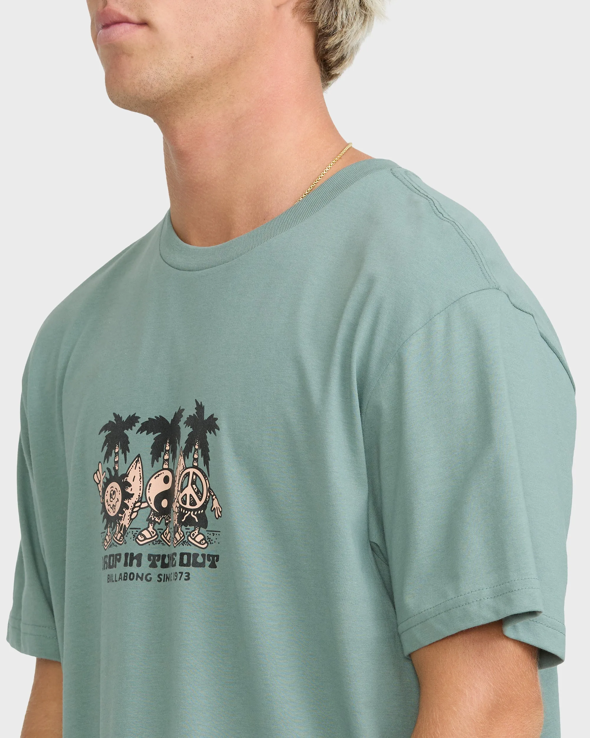Tune Out Premium Short Sleeve Knit T-Shirt - Silt Green sold by Billabong product image thumbnail 5