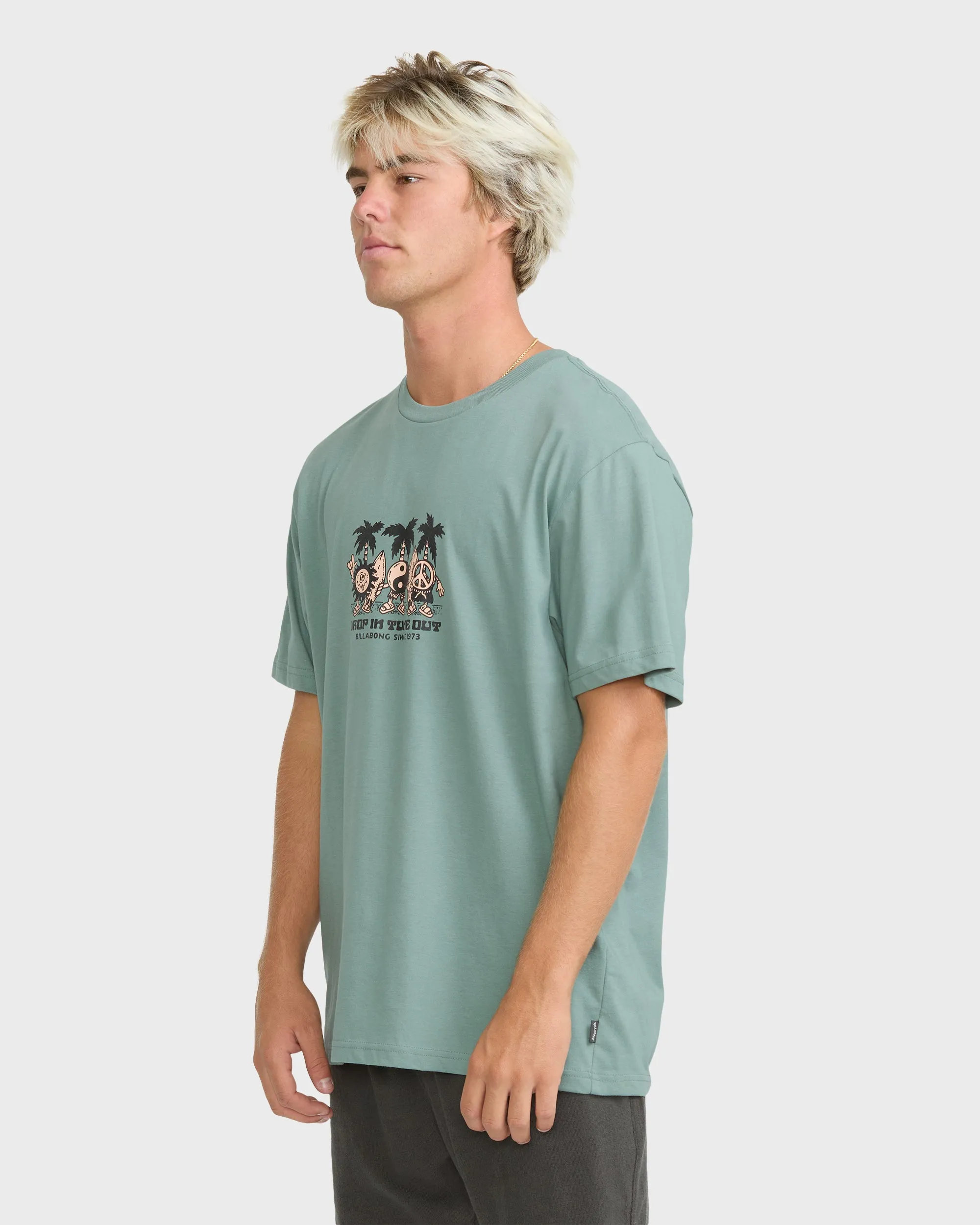 Tune Out Premium Short Sleeve Knit T-Shirt - Silt Green sold by Billabong product image thumbnail 3