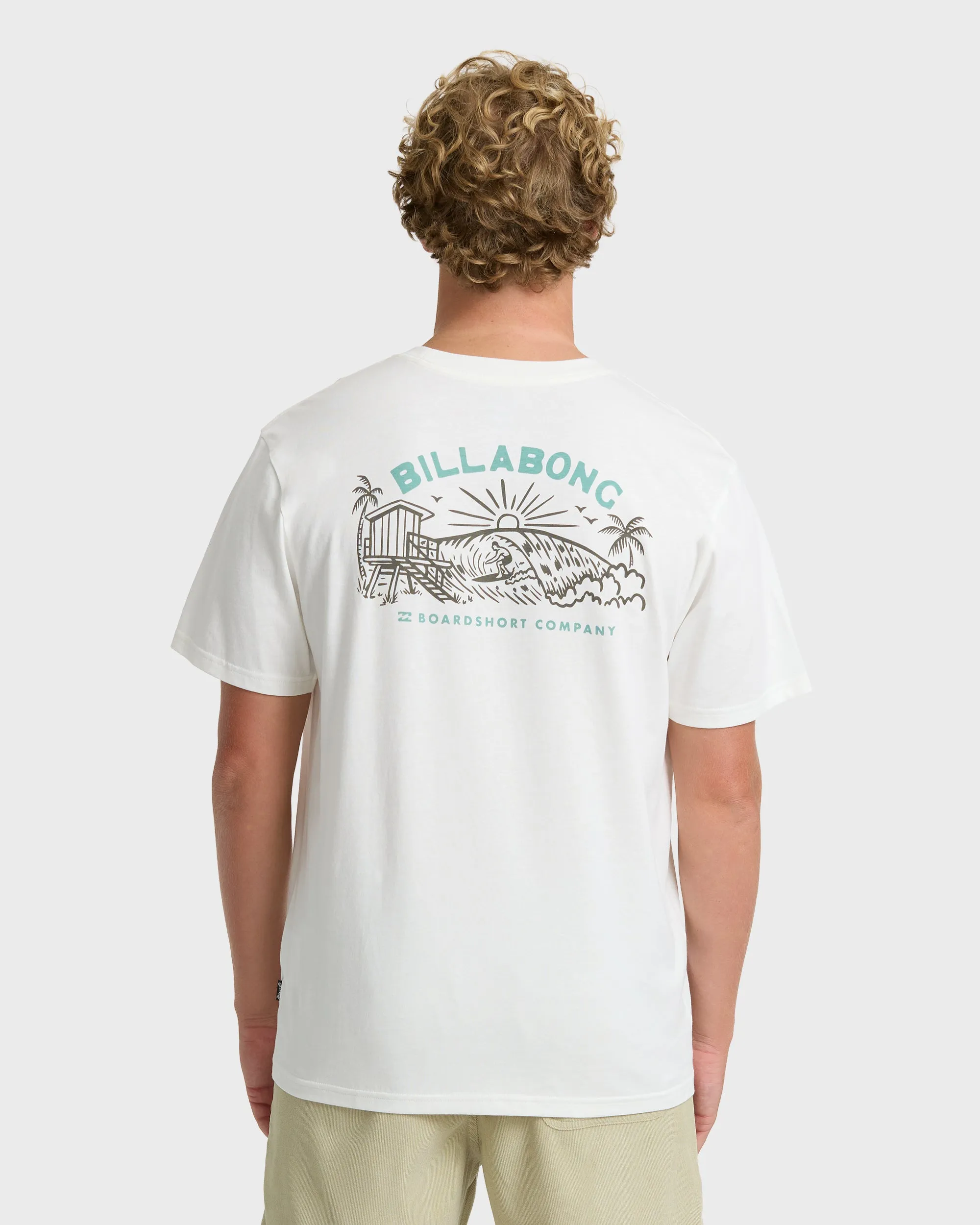 Tower Premium Short Sleeve Cotton T-Shirt - Off White sold by Billabong