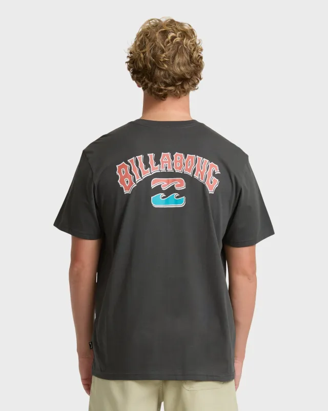 Heritage Arch Premium Short Sleeve Knit Graphic T-Shirt - Raven made by Billabong
