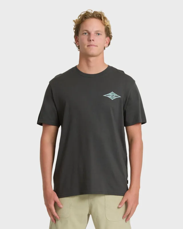 Crayon Wave Premium Short Sleeve Cotton Graphic T-Shirt - Raven made by Billabong