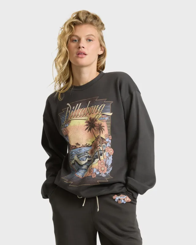 What A View Crewneck Sweatshirt - Off Black made by Billabong