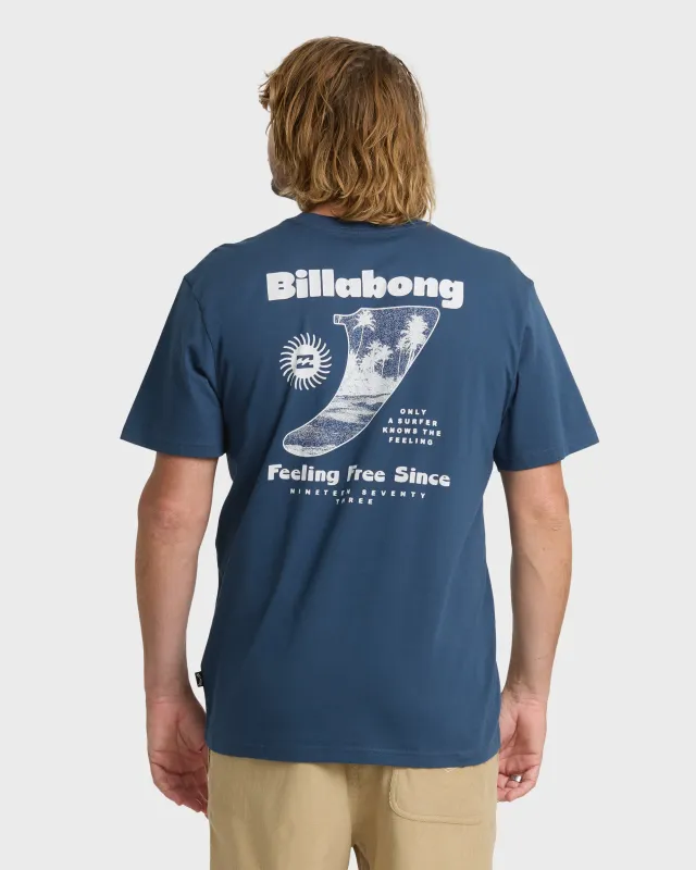Single Fin Premium Short Sleeve Knit T-Shirt - Dark Denim made by Billabong