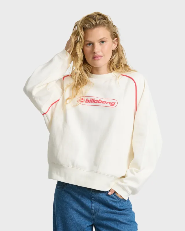 Gold Coast Palm Crewneck Sweatshirt - Salt Crystal made by Billabong