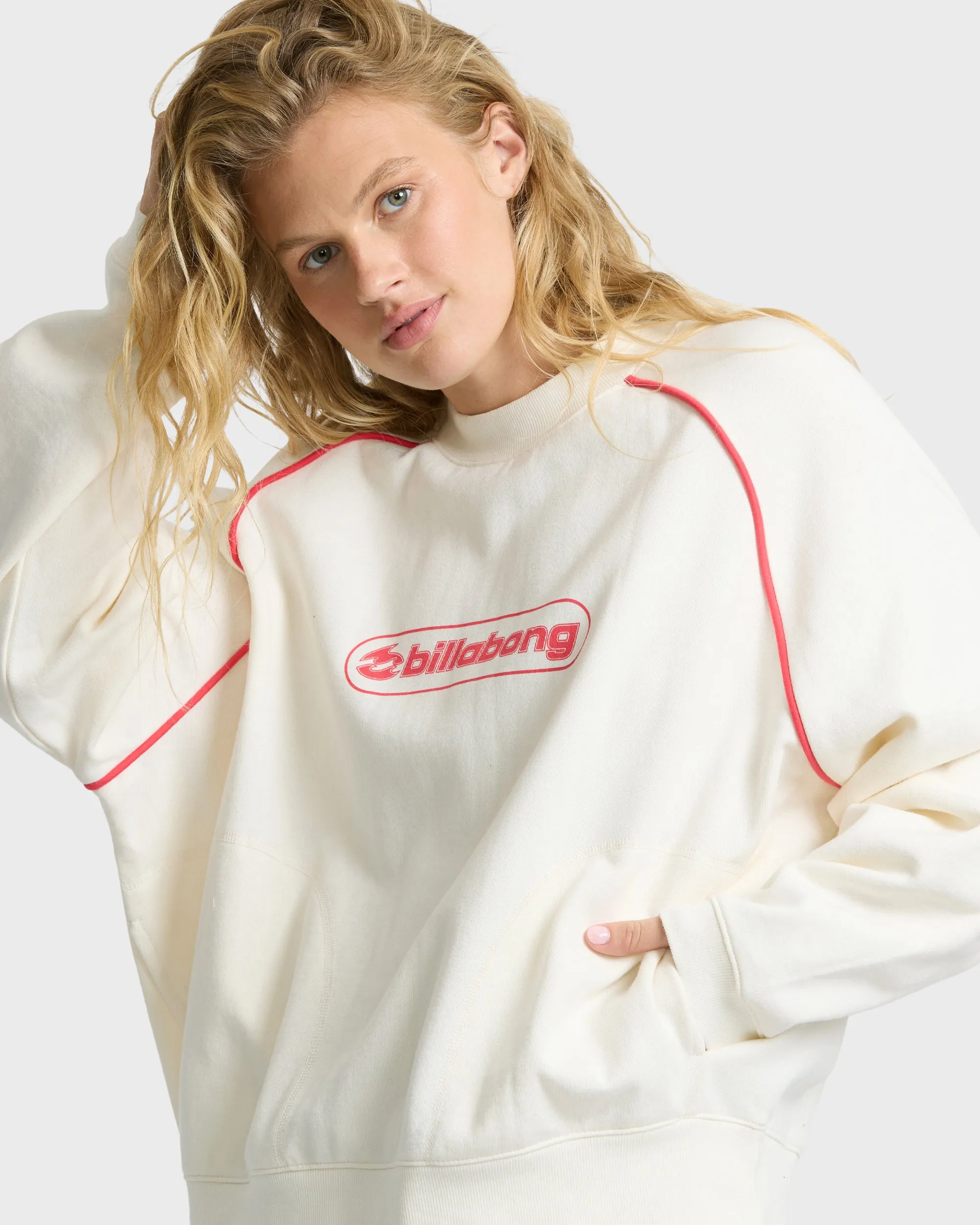 Gold Coast Palm Crewneck Sweatshirt - Salt Crystal sold by Billabong product image thumbnail 5