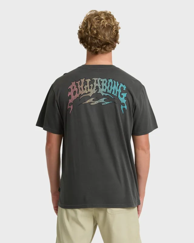 Flare Premium Short Sleeve Cotton Graphic T-Shirt - Raven made by Billabong