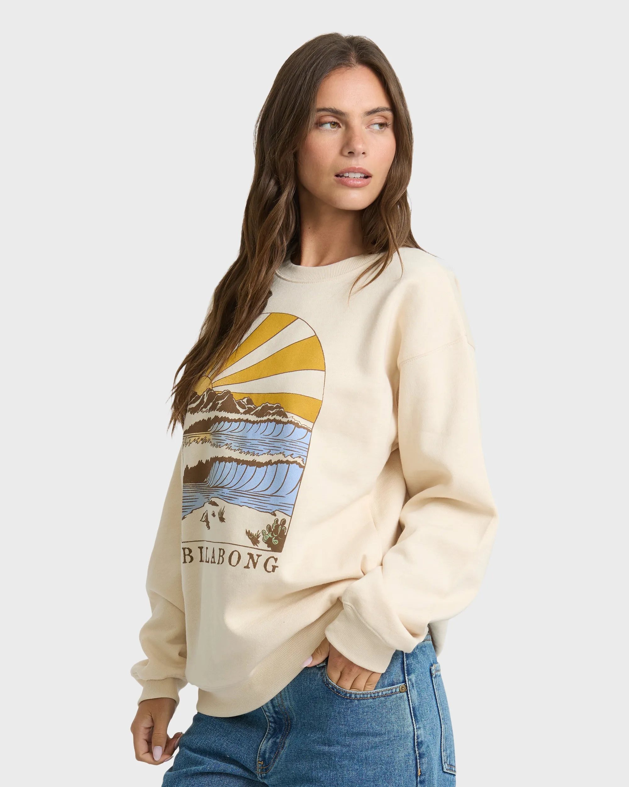 Travel West Crewneck Sweatshirt - Dove sold by Billabong product image thumbnail 3