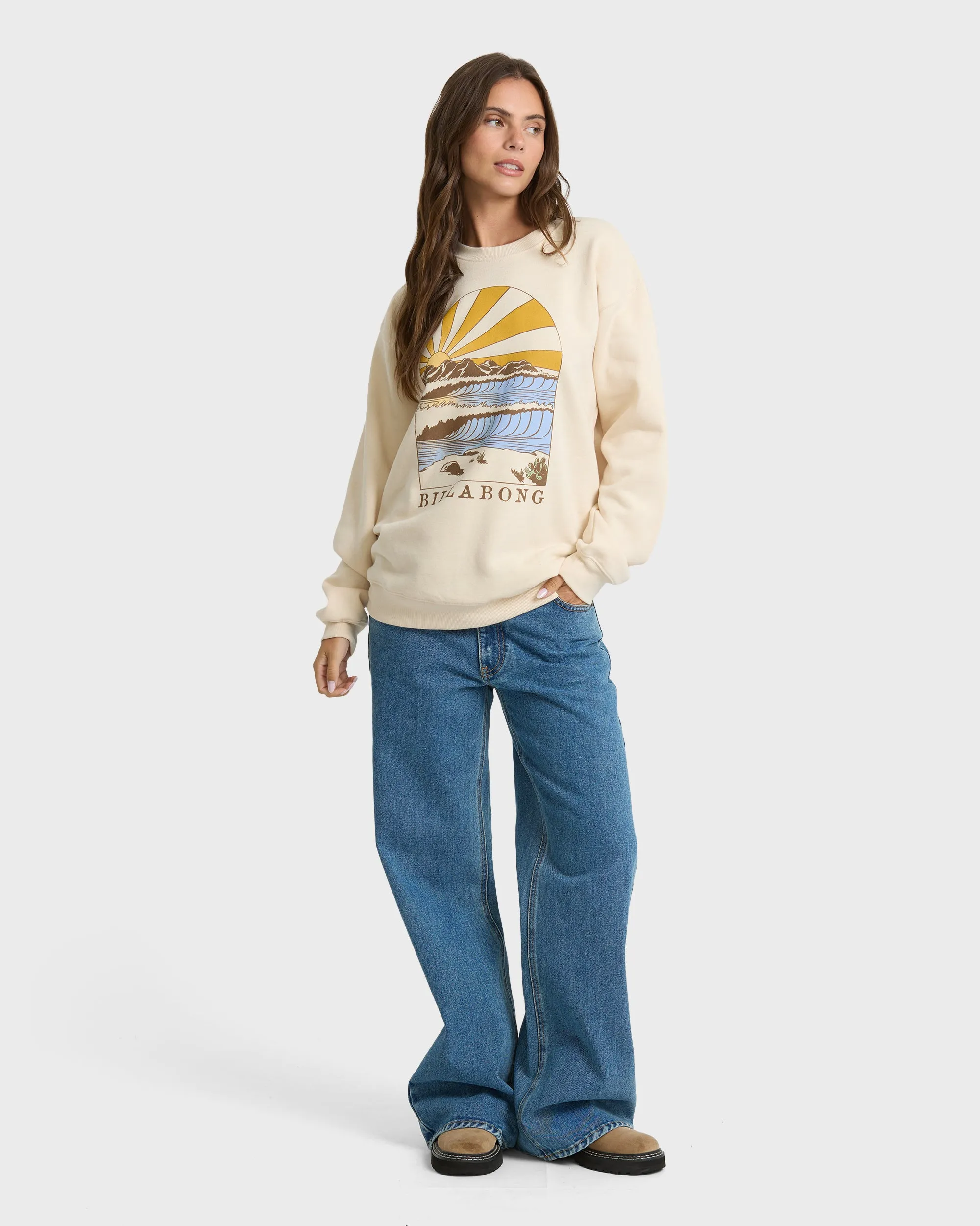 Travel West Crewneck Sweatshirt - Dove sold by Billabong product image thumbnail 4