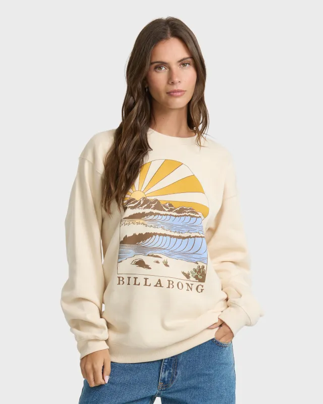 Travel West Crewneck Sweatshirt - Dove made by Billabong