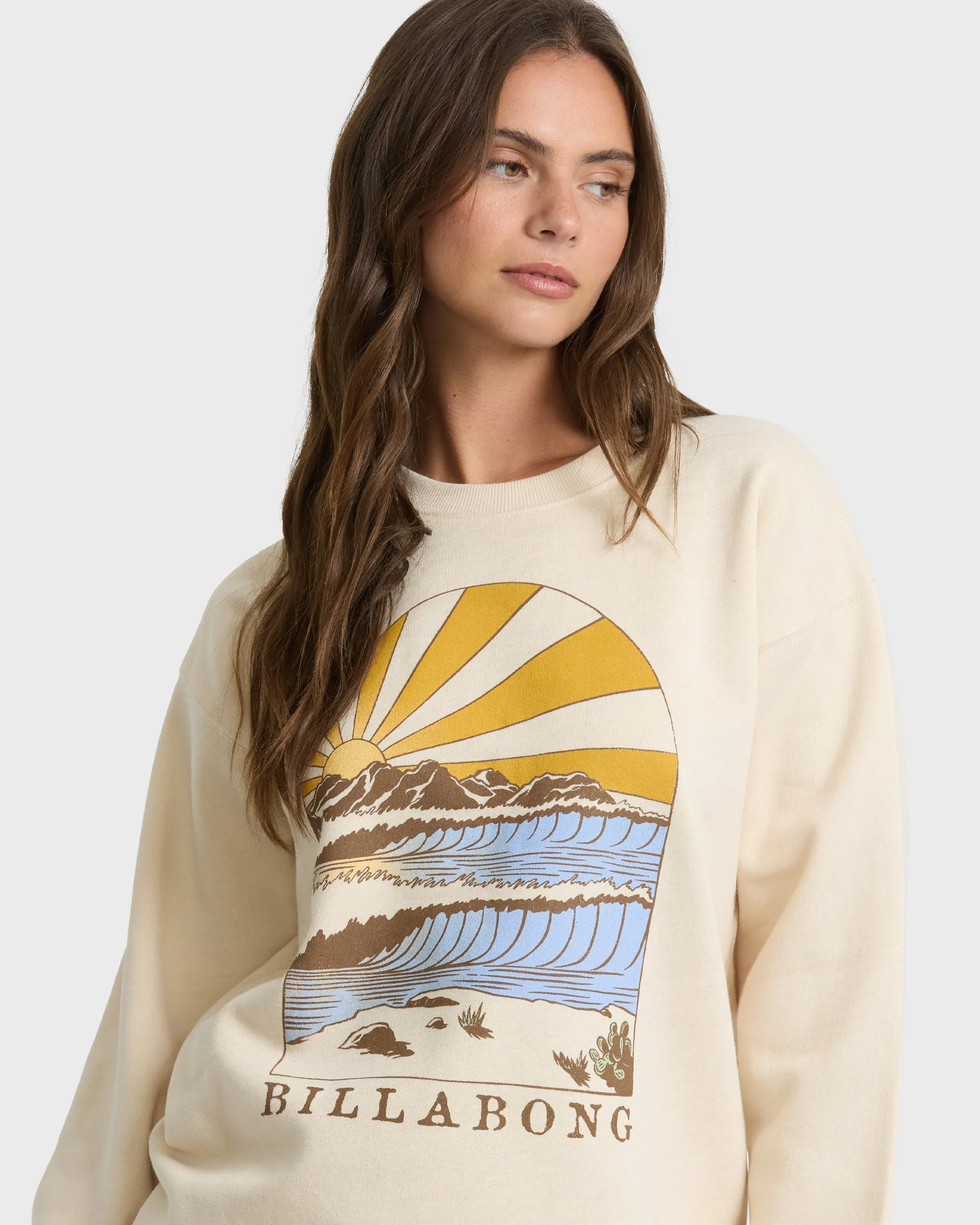 Travel West Crewneck Sweatshirt - Dove sold by Billabong product image thumbnail 5