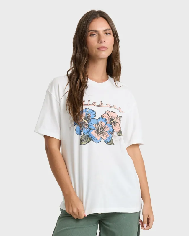 Racing Hearts Short Sleeve Jersey T-Shirt - Salt Crystal made by Billabong
