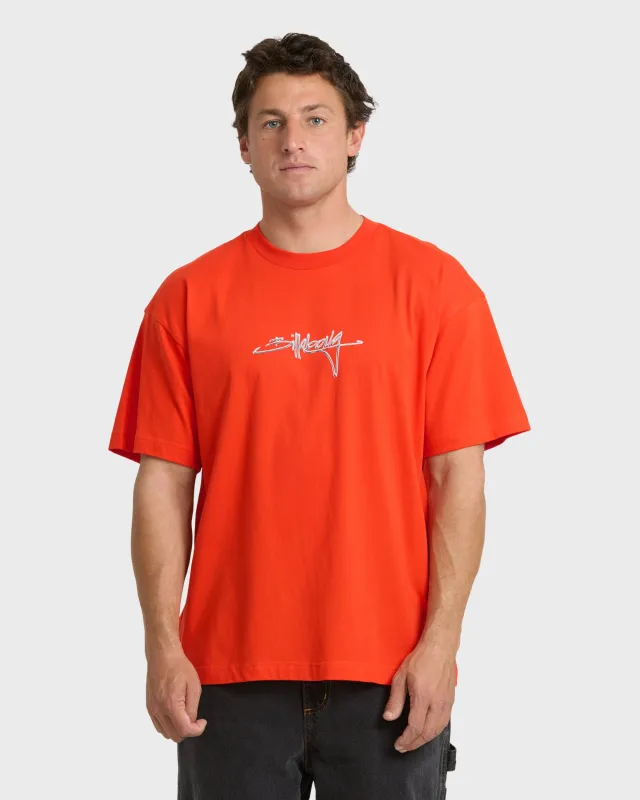 Fluid OG Short Sleeve Knit T-Shirt - Fiesta Red made by Billabong