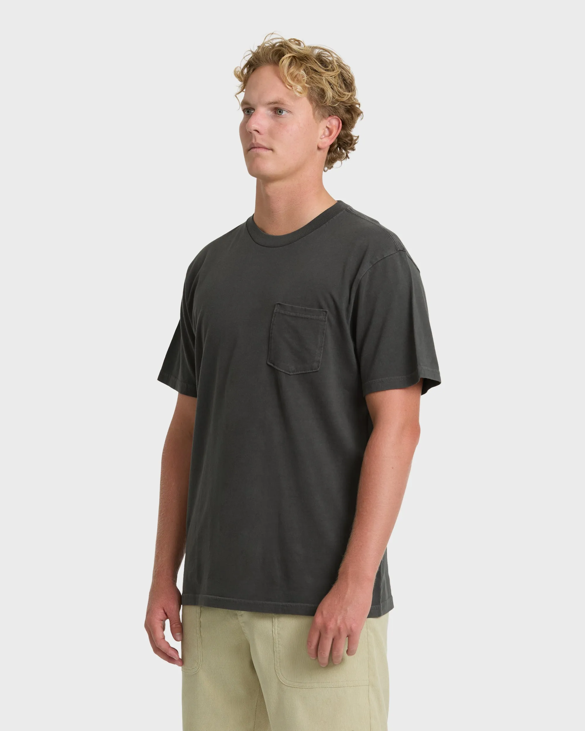 Essential Wave Washed Premium Short Sleeve Pocket Tee - Raven sold by Billabong product image thumbnail 3