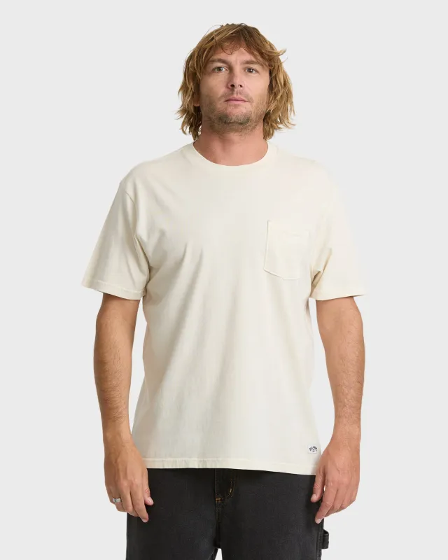 Essential Wave Washed Premium Short Sleeve Pocket Tee - Oatmeal made by Billabong