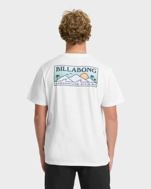 Range Adventure Division Premium Short Sleeve Cotton T-Shirt - White made by Billabong