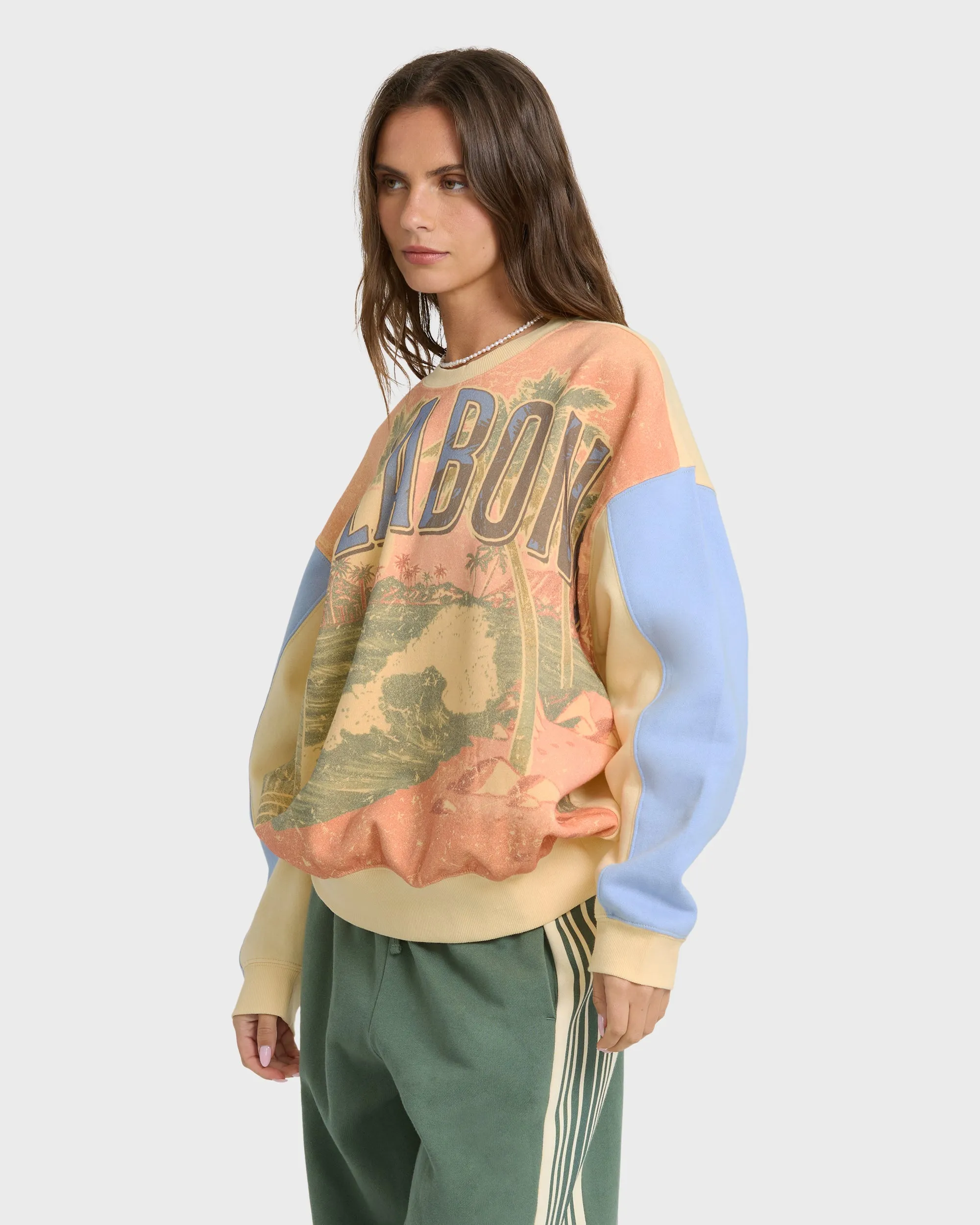 Surf Club Kendal Crewneck Sweatshirt - Light Yellow sold by Billabong product image thumbnail 3