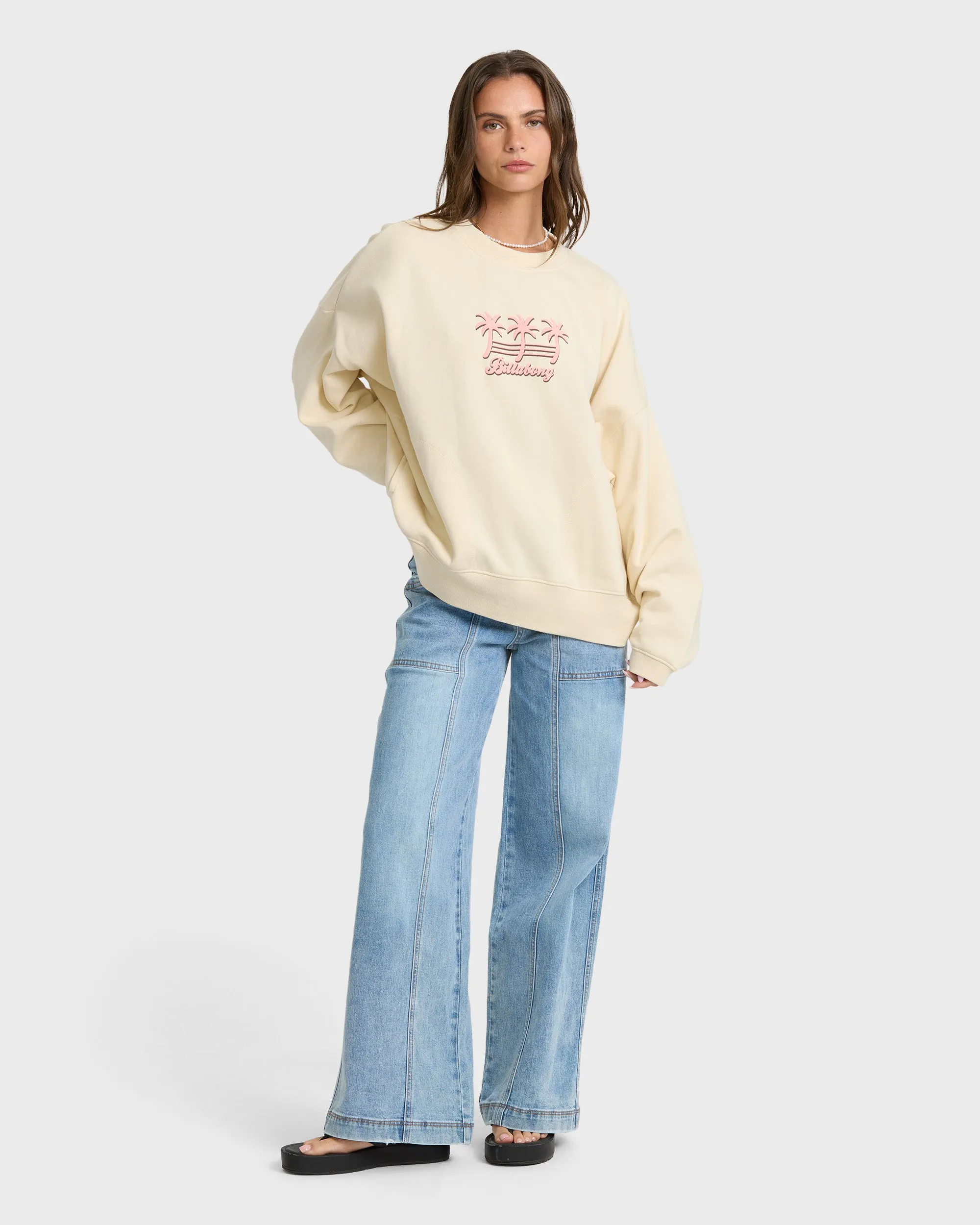 Bikini Mode Palm Crewneck Sweatshirt - White Cap sold by Billabong product image thumbnail 4
