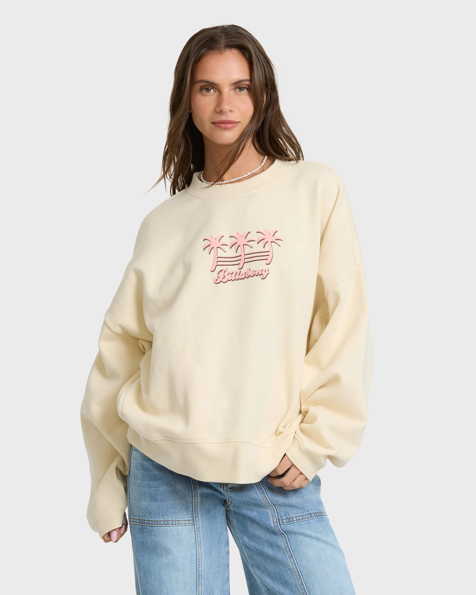 Bikini Mode Palm Crewneck Sweatshirt - White Cap sold by Billabong product image thumbnail 2