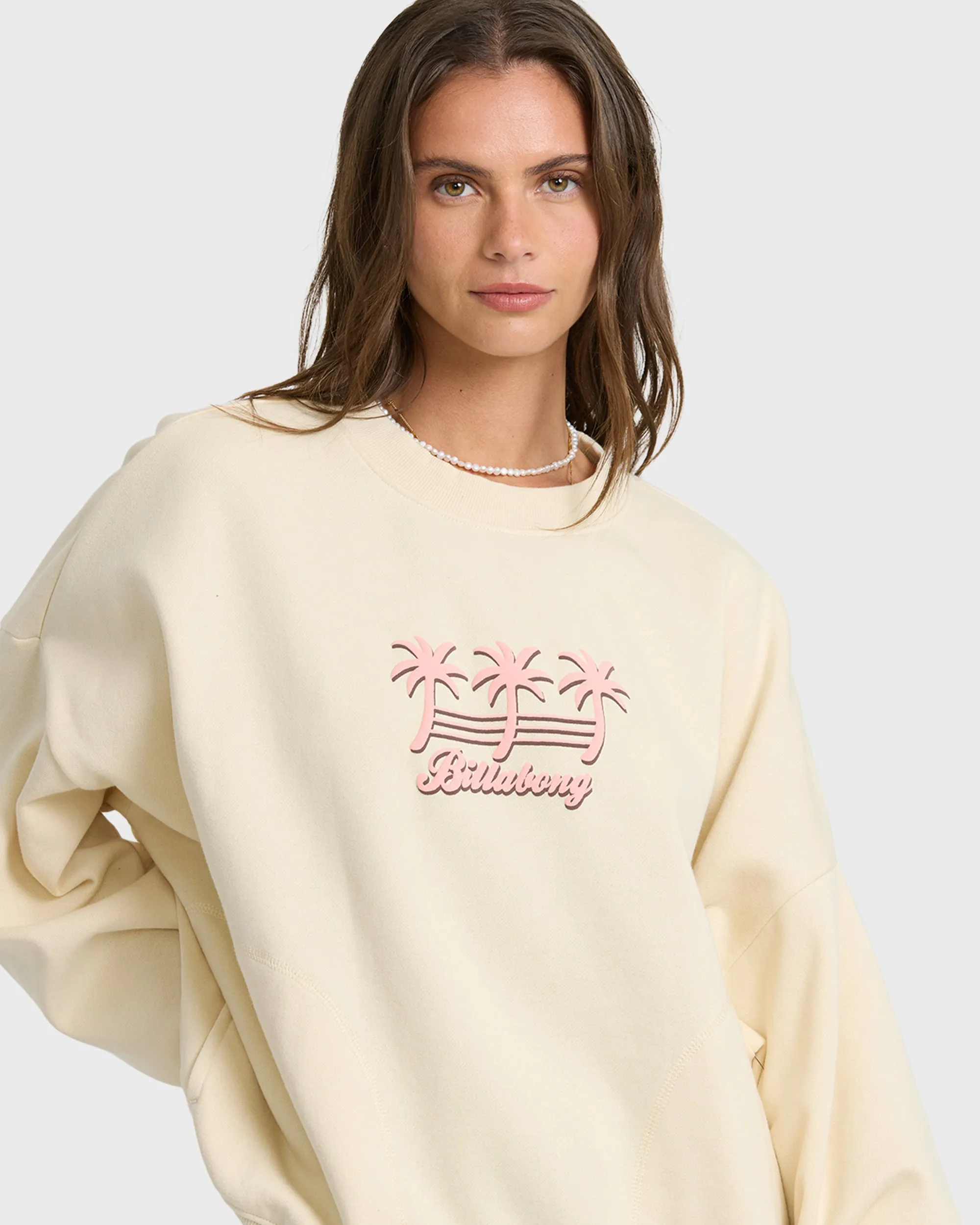 Bikini Mode Palm Crewneck Sweatshirt - White Cap sold by Billabong product image thumbnail 5
