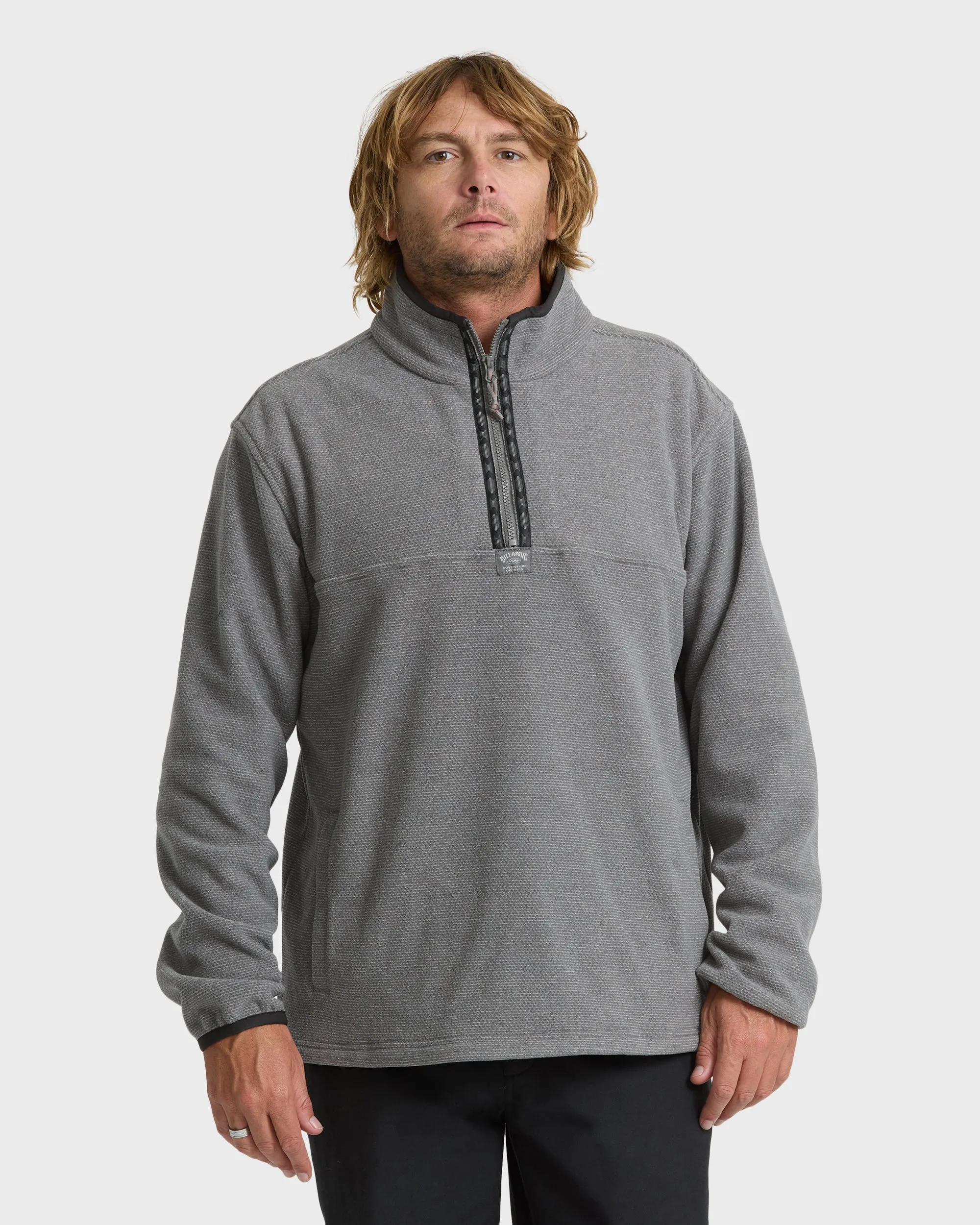 Frontier Mockneck Quarter-Zip Fleece - Pewter sold by Billabong
