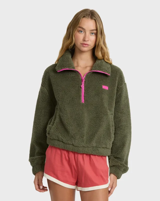 Adventure Division Barra Sherpa Half-Zip Sweatshirt - Canteen made by Billabong