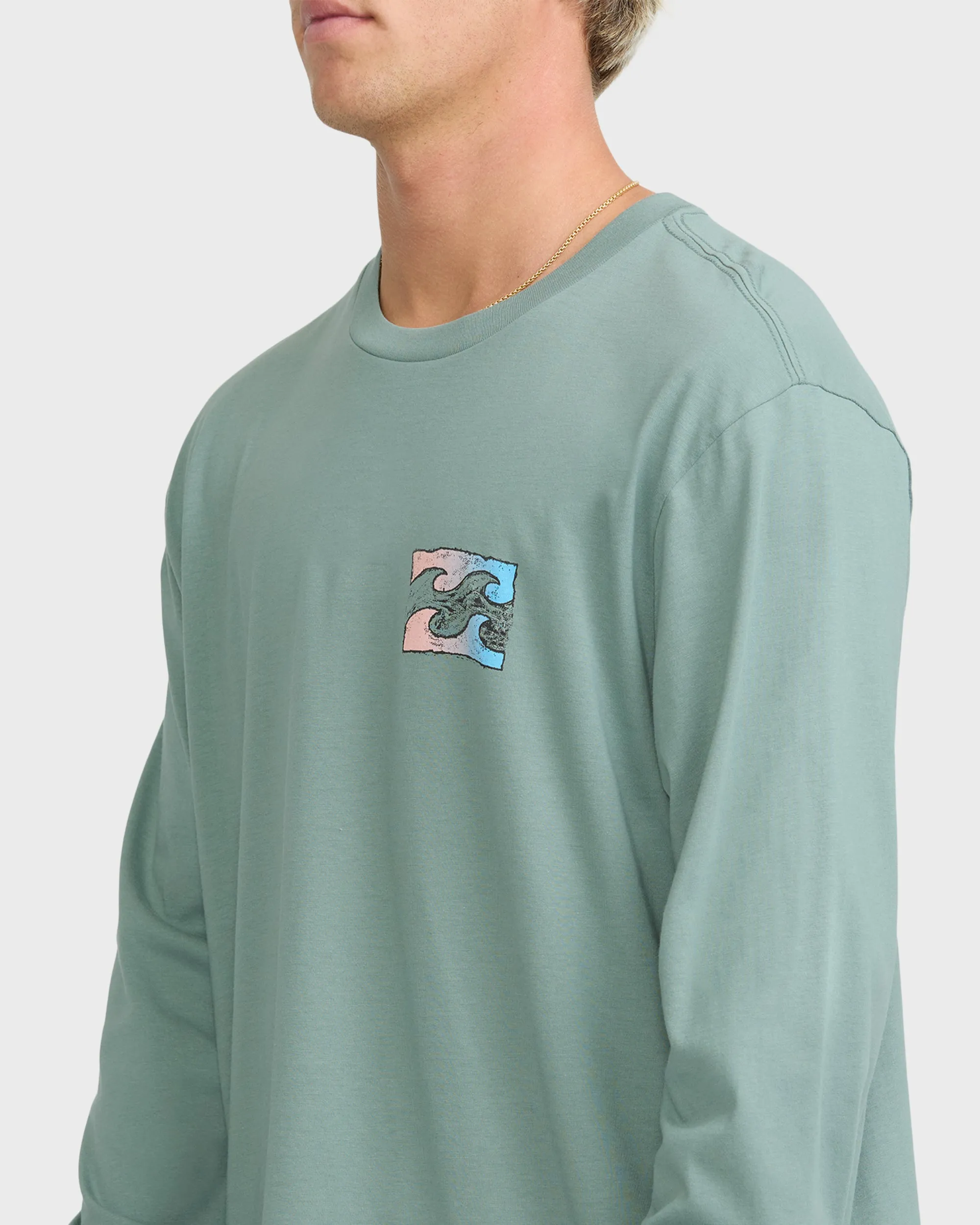 Crayon Wave Premium Long Sleeve Knit T-Shirt - Silt Green sold by Billabong product image thumbnail 5