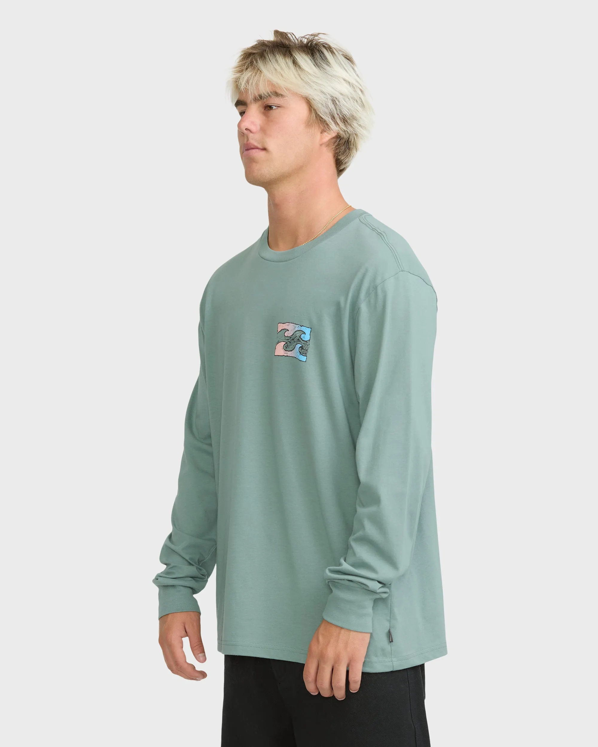 Crayon Wave Premium Long Sleeve Knit T-Shirt - Silt Green sold by Billabong product image thumbnail 3