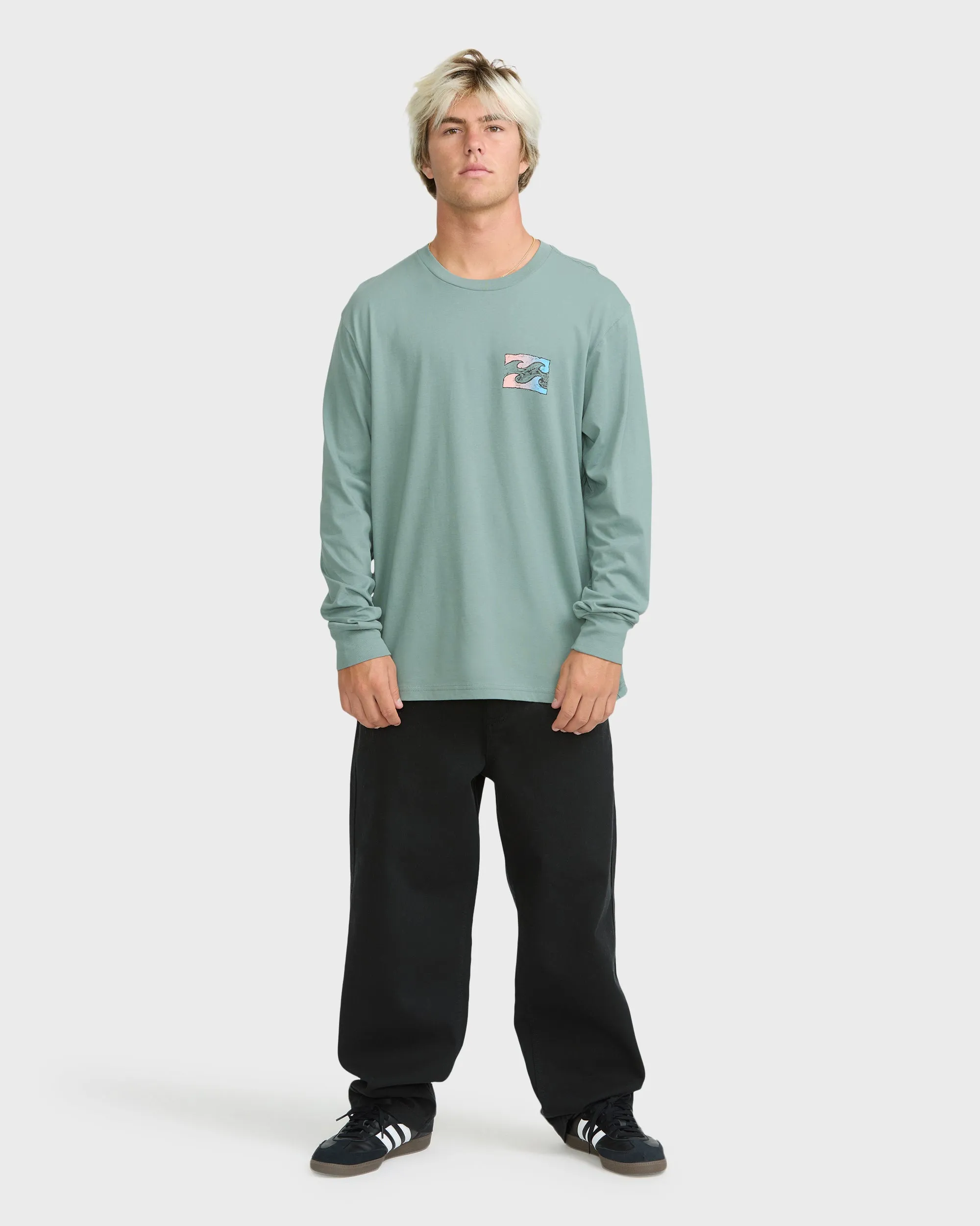 Crayon Wave Premium Long Sleeve Knit T-Shirt - Silt Green sold by Billabong product image thumbnail 4